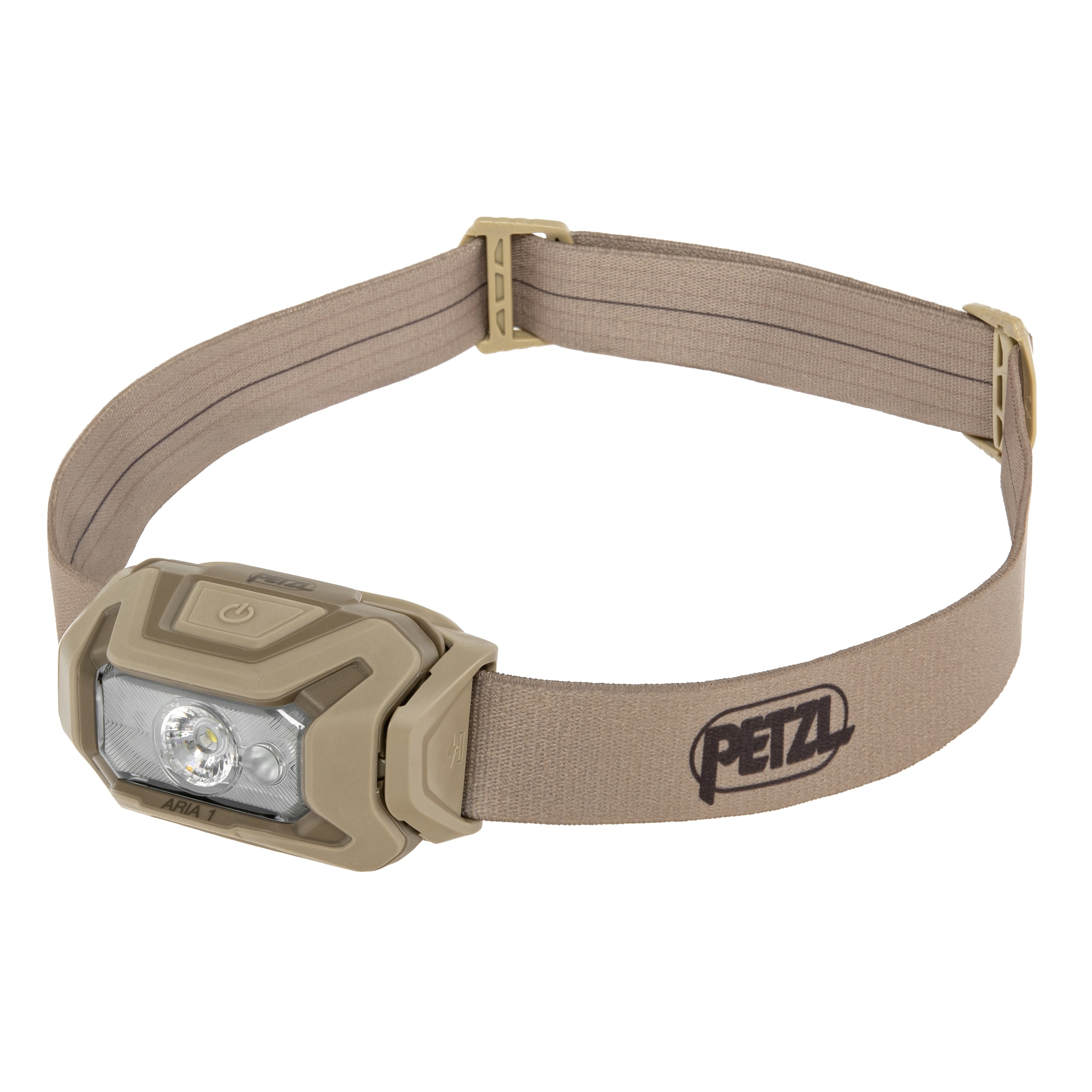 Lanternă frontală Petzl Aria 1 RGB Desert Camo - 350 lumeni