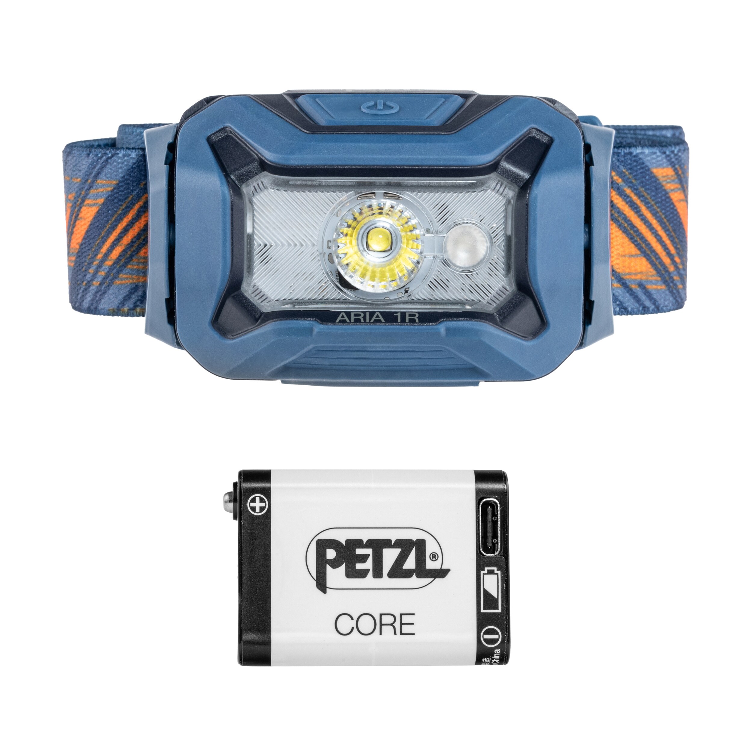 Lanternă frontală  Petzl Aria 1R RGB Blue - 475 lumeni