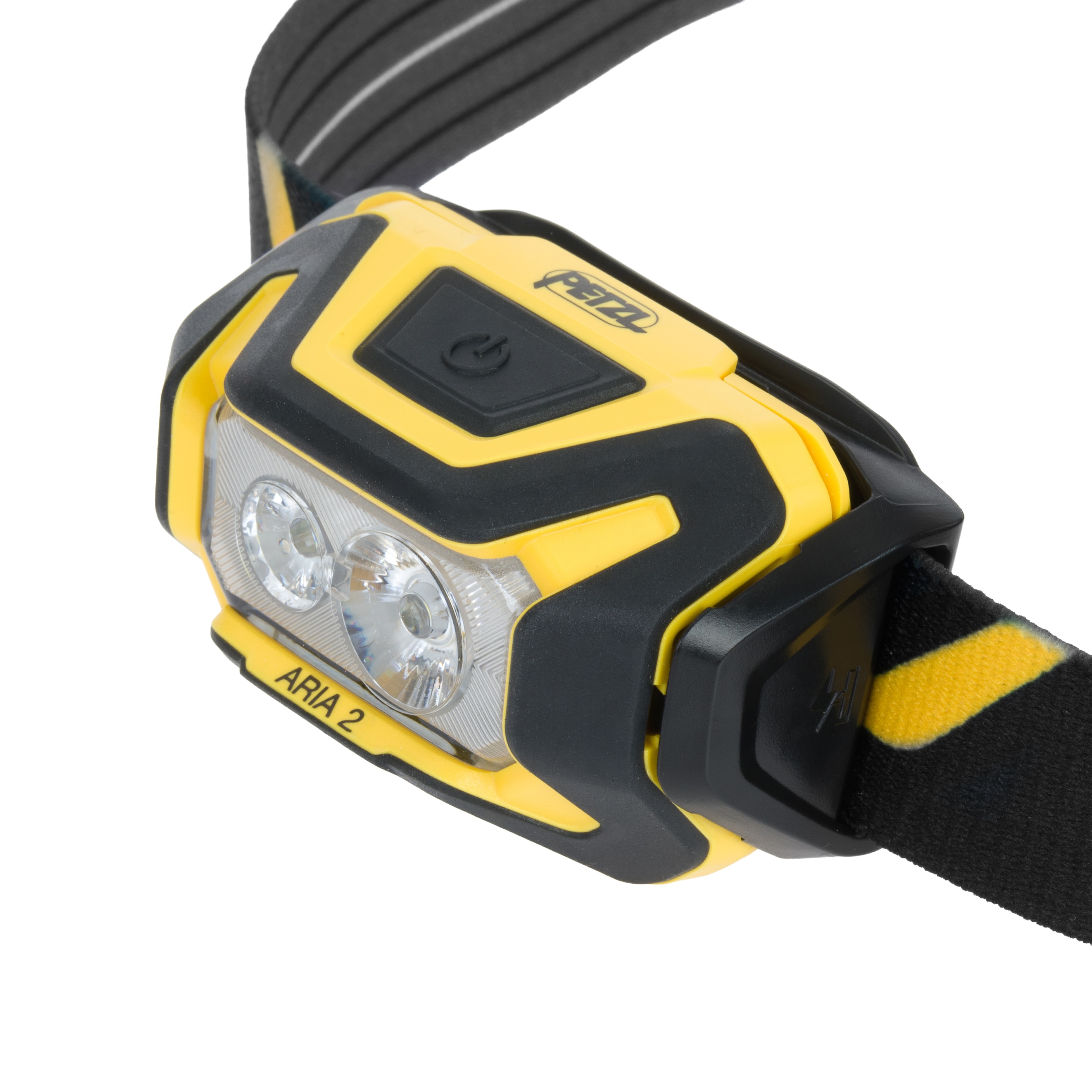 Lanteră frontală Petzl Aria 2 Black/Yellow - 625 lumeni