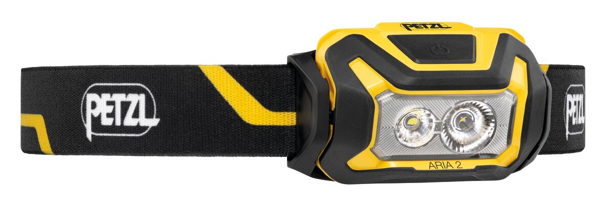 Lanteră frontală Petzl Aria 2 Black/Yellow - 625 lumeni