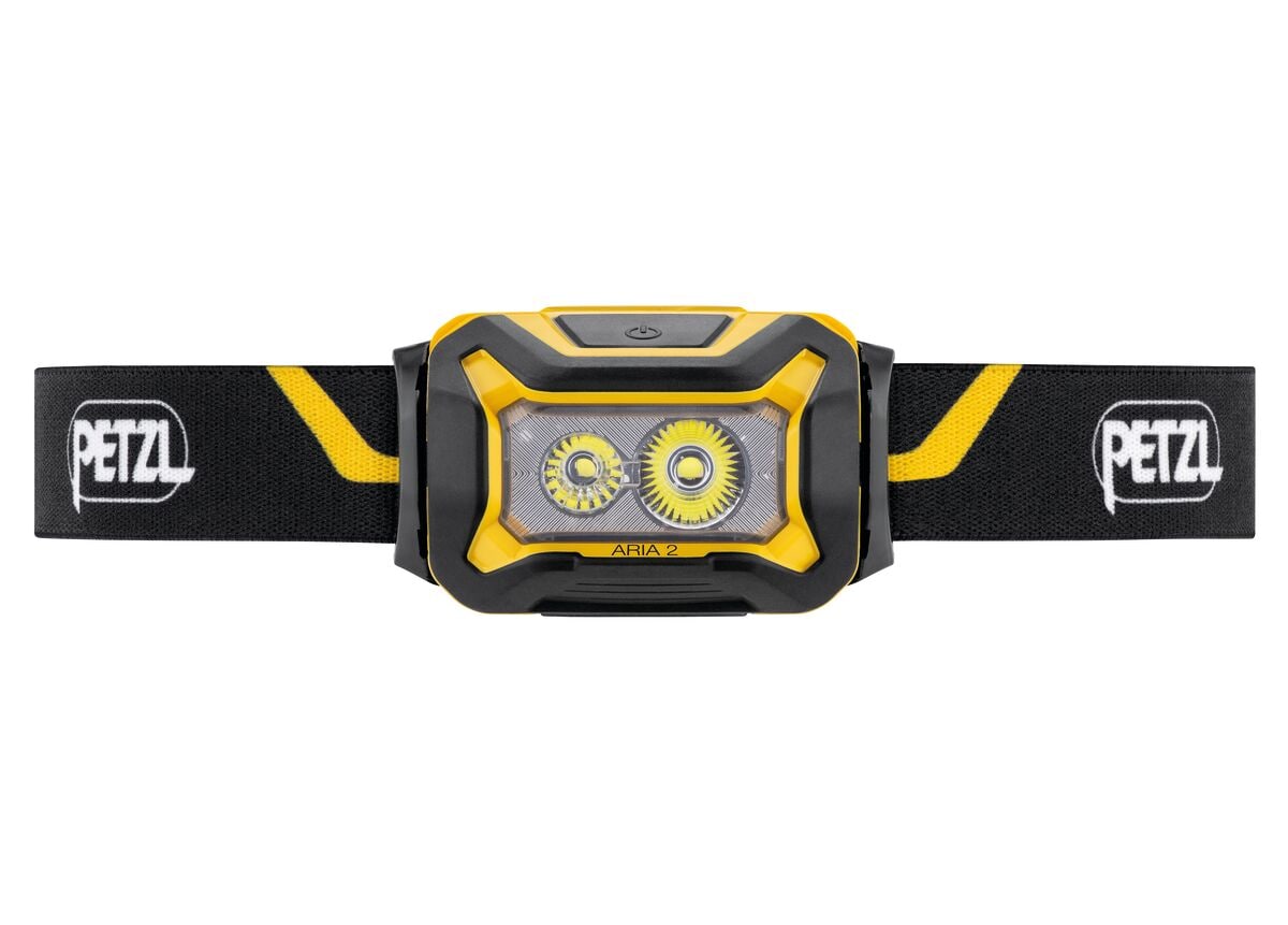 Lanteră frontală Petzl Aria 2 Black/Yellow - 625 lumeni
