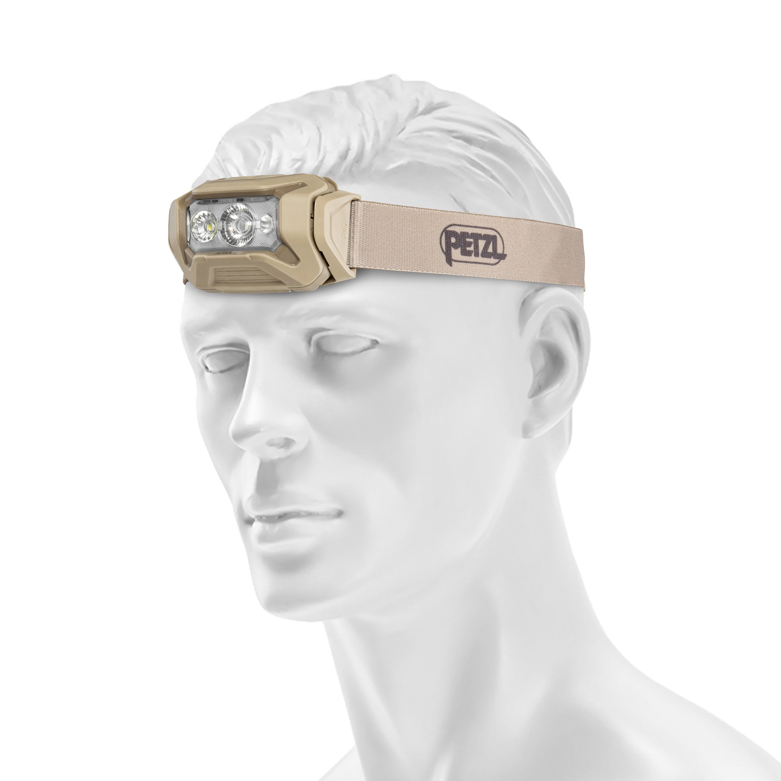 Lanternă frontală Petzl Aria 2 RGB New Tan - 450 lumeni