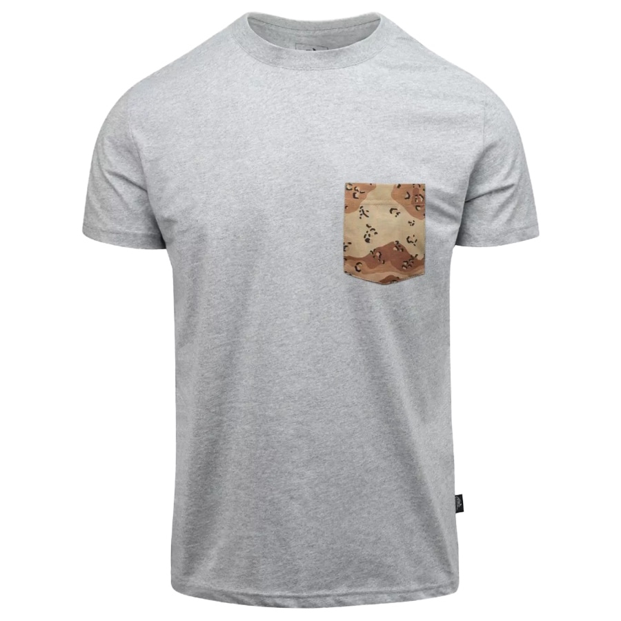 Tricou T-Shirt Helikon-Tex - Mid Grey Melange/6 Color Desert Pocket