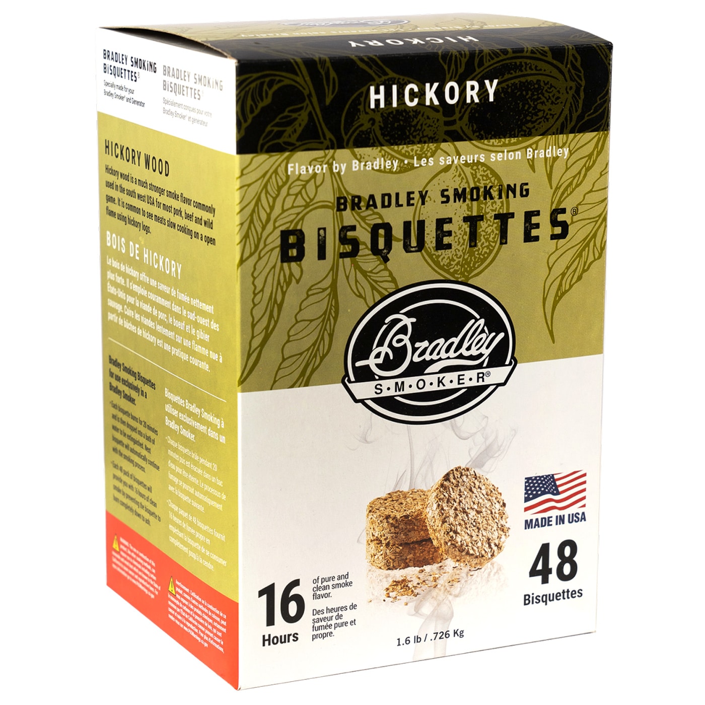 Brichete pentru afumare din rumeguș Bradley Smoker Bisquettes 48 buc. - Nuc