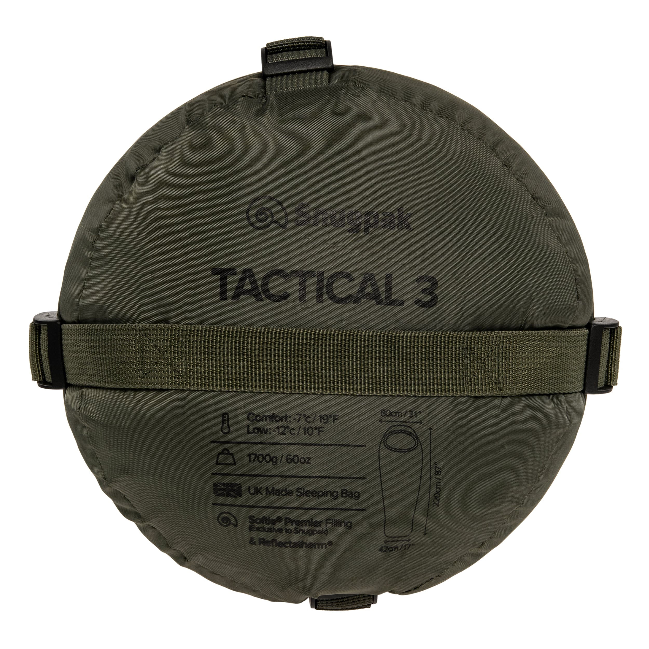 Sac de dormit Snugpak Tactical 3 Olive - stânga