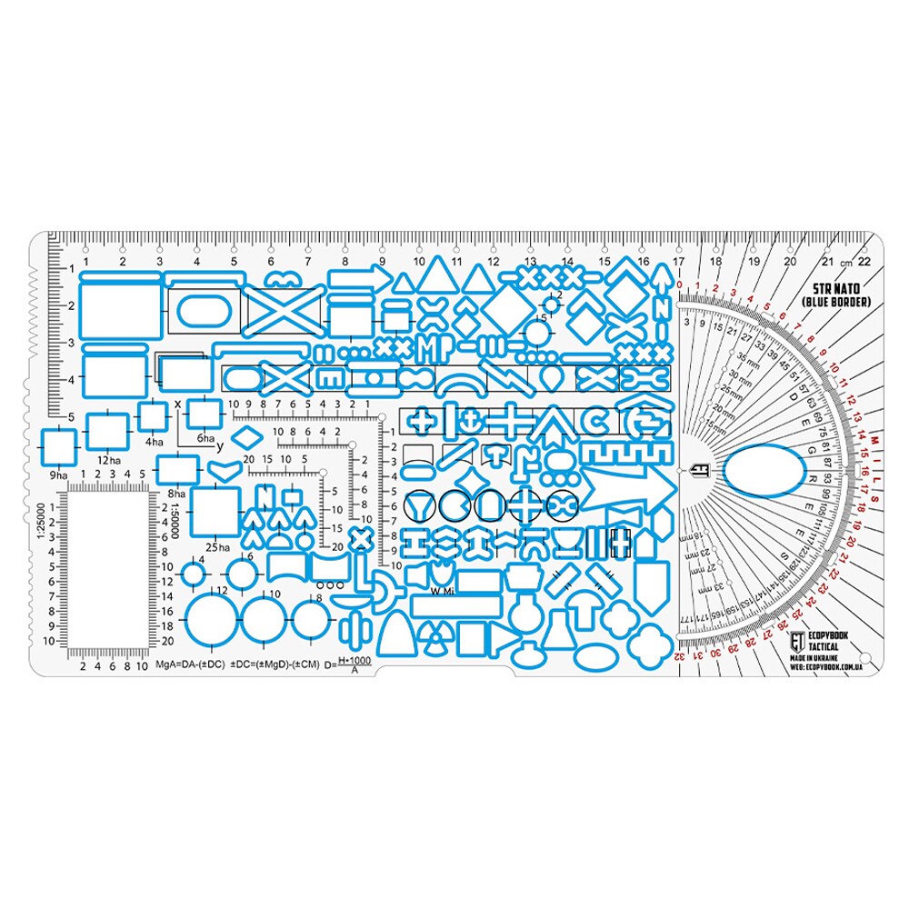 Riglă M-Tac Small Tactical Ruler NATO - Blue