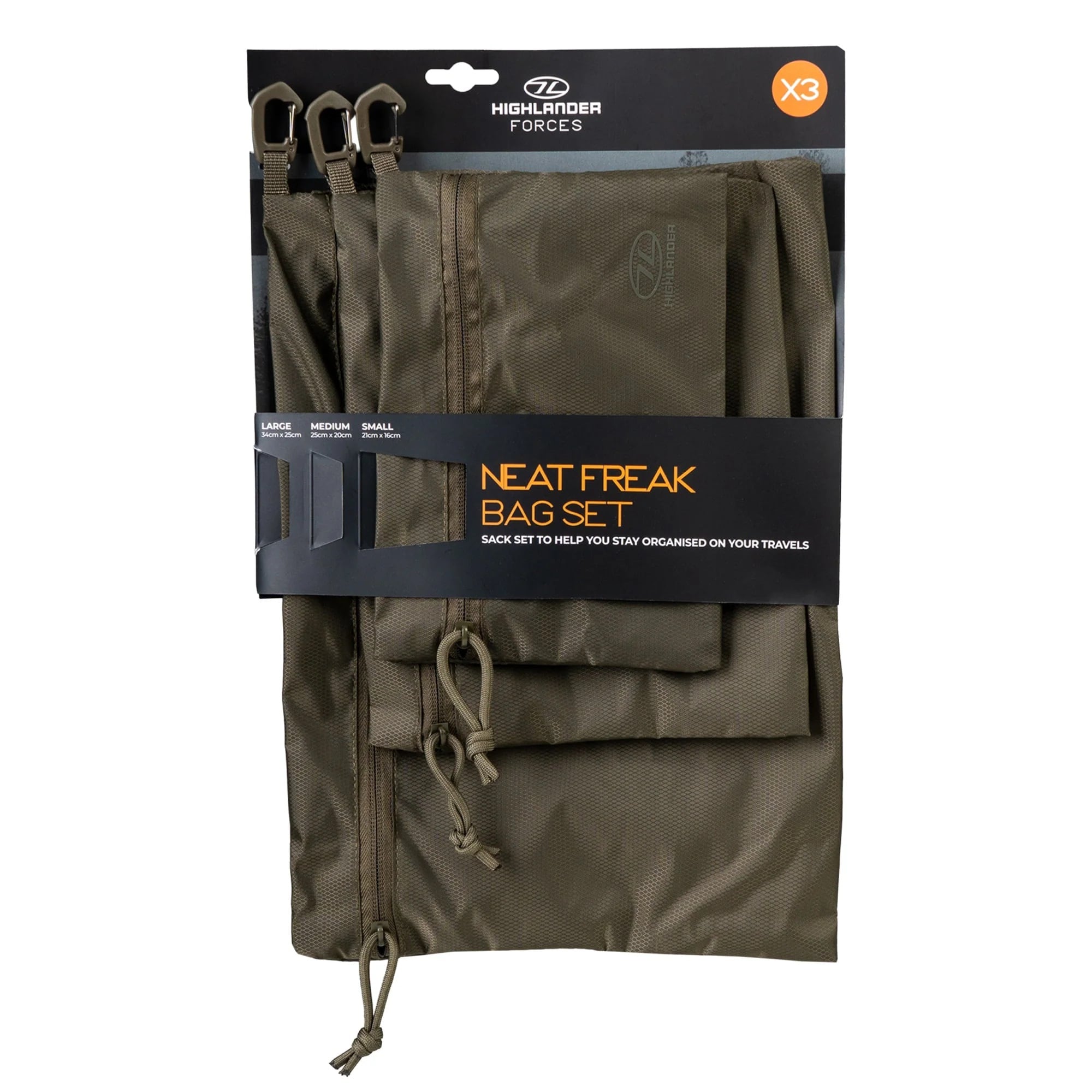 Organizator Highlander Forces Neat Freak Bag Set Ranger Green - 3 buc.