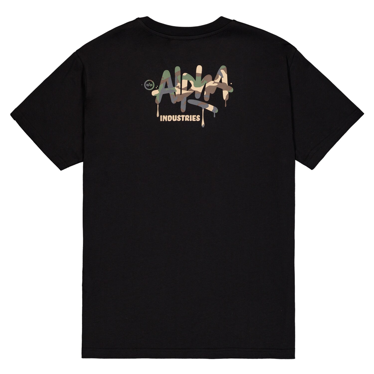 Tricou T-shirt Alpha Industries Signature Camo - Black