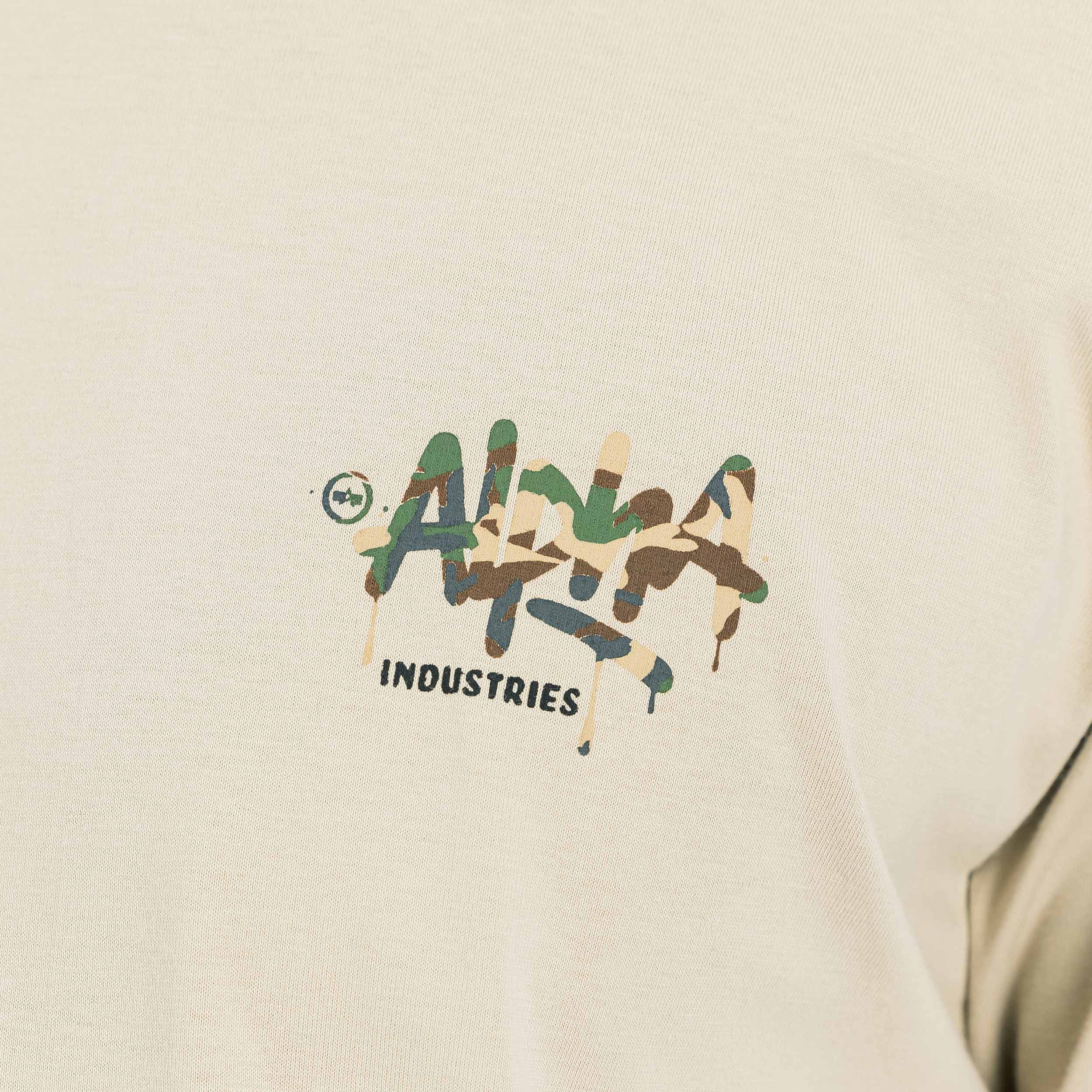 Tricou T-shirt Alpha Industries Signature Camo - Organic Beige