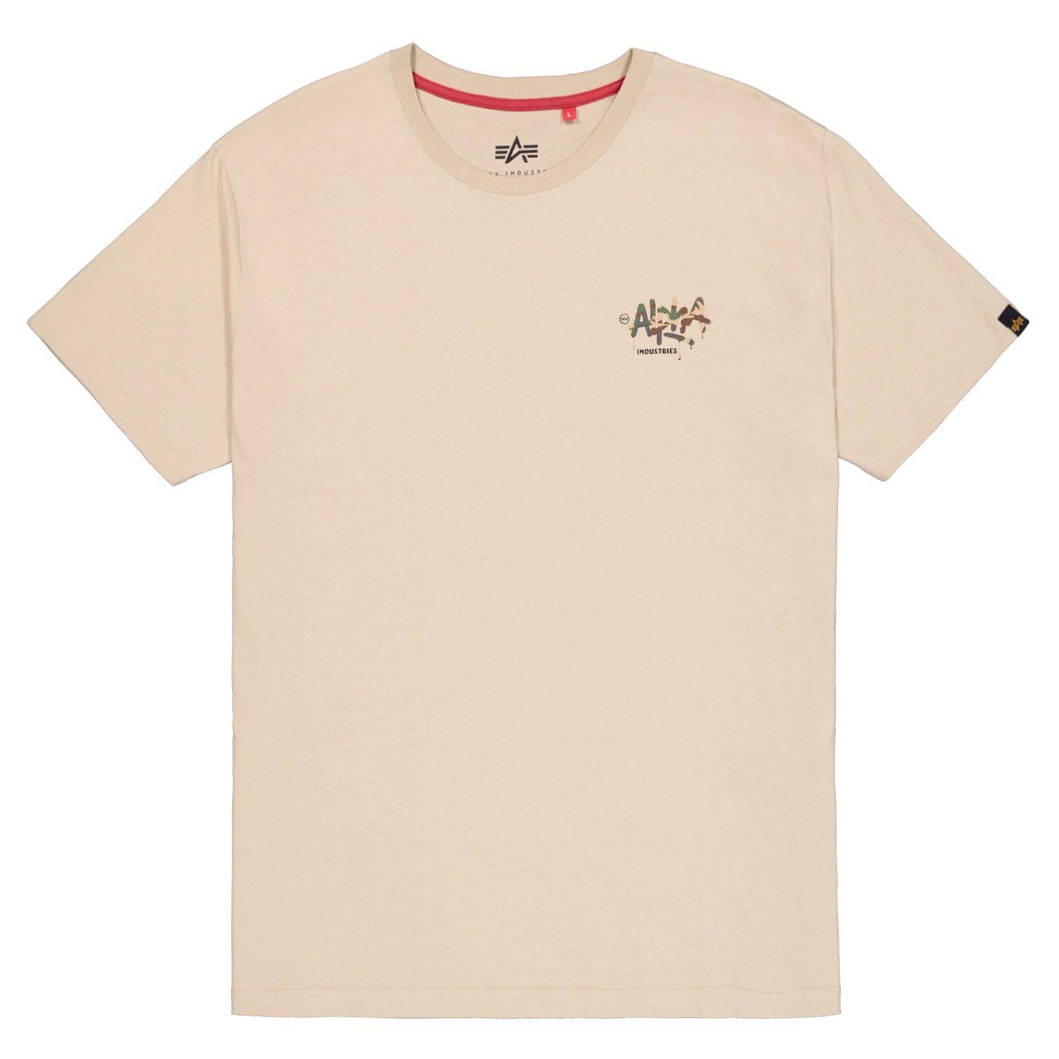 Tricou T-shirt Alpha Industries Signature Camo - Organic Beige