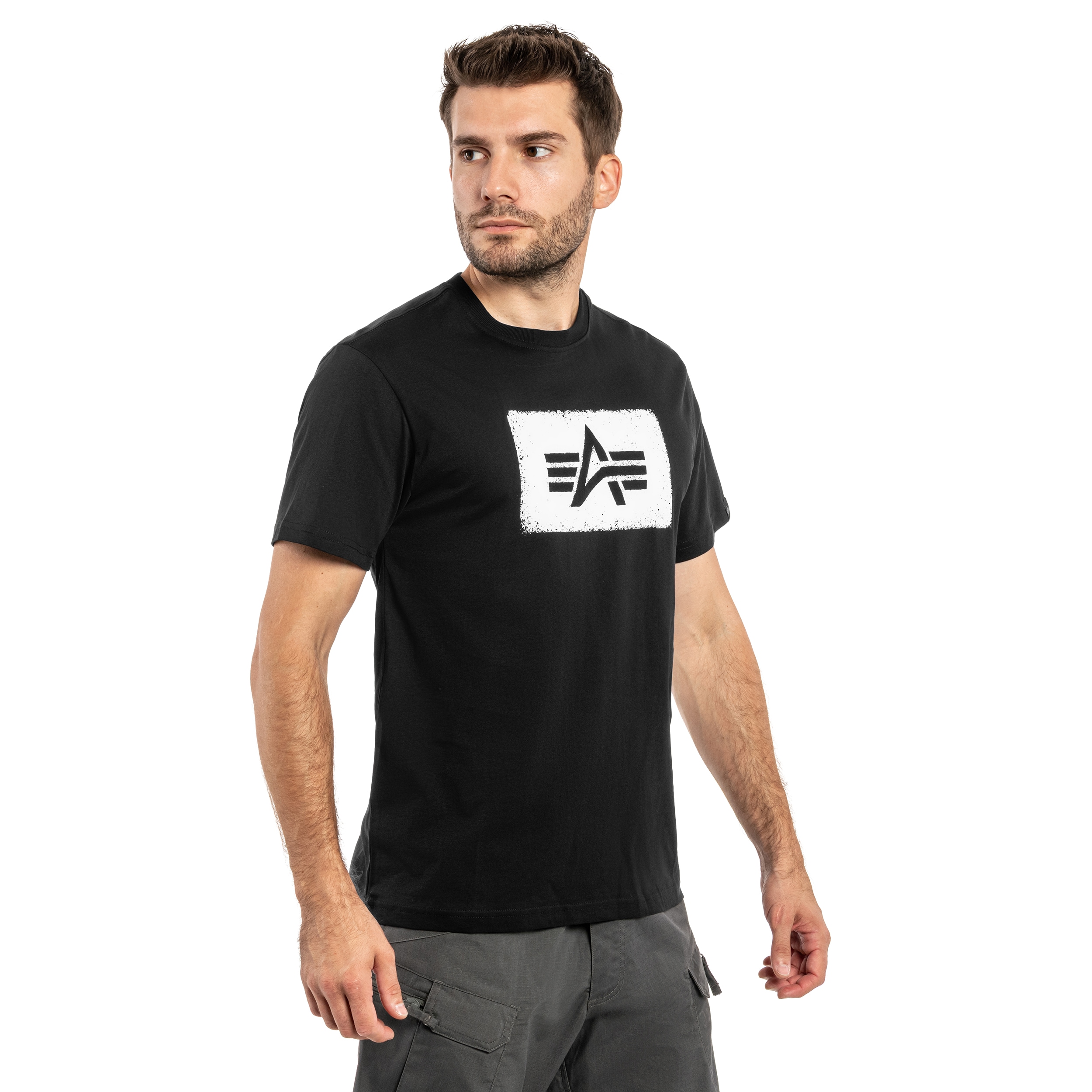 Tricou T-shirt Alpha Industries Washed Out Logo - Black