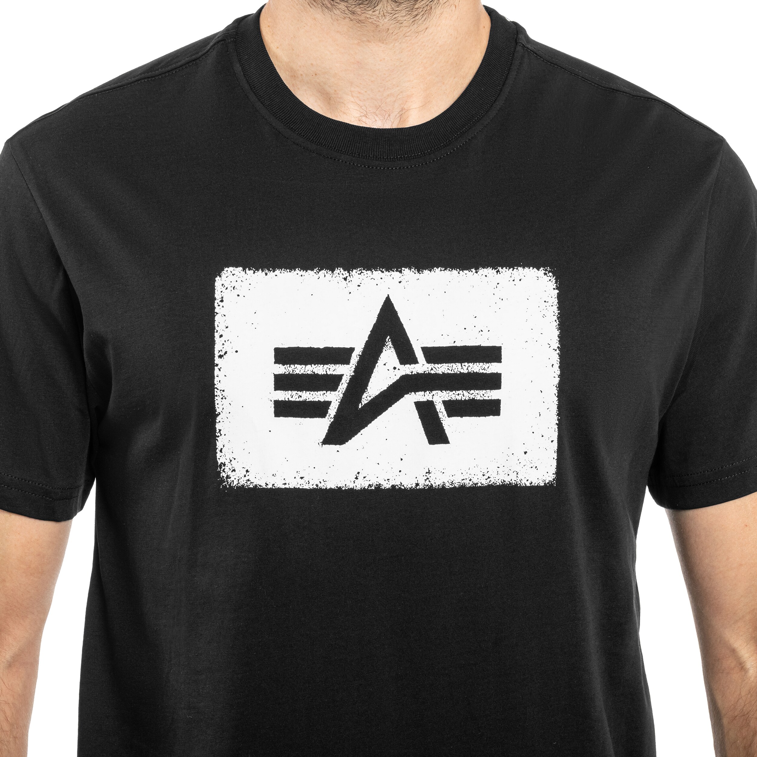Tricou T-shirt Alpha Industries Washed Out Logo - Black