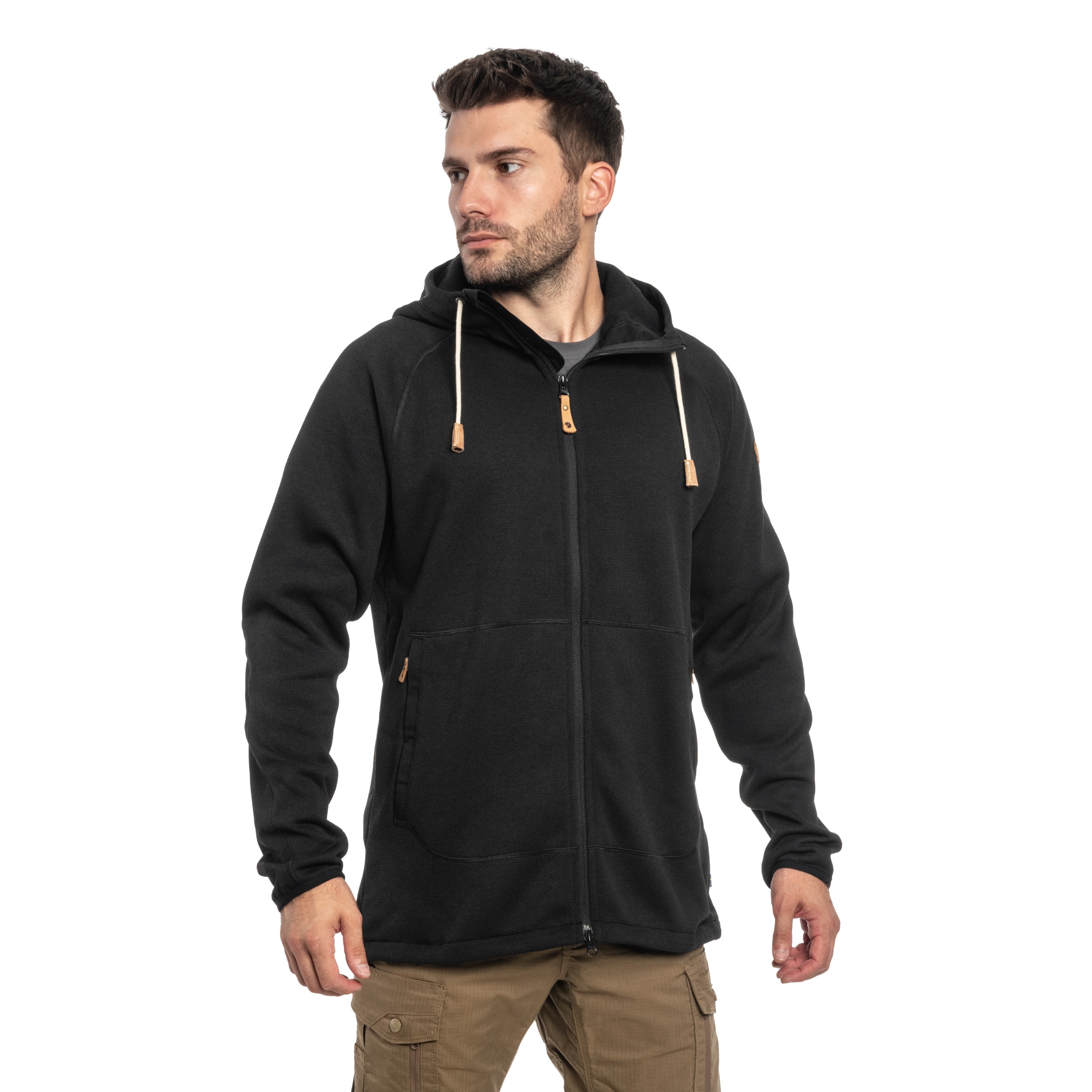 Bluză Polar Fjallraven Ovik Fleece Hoodie - Black