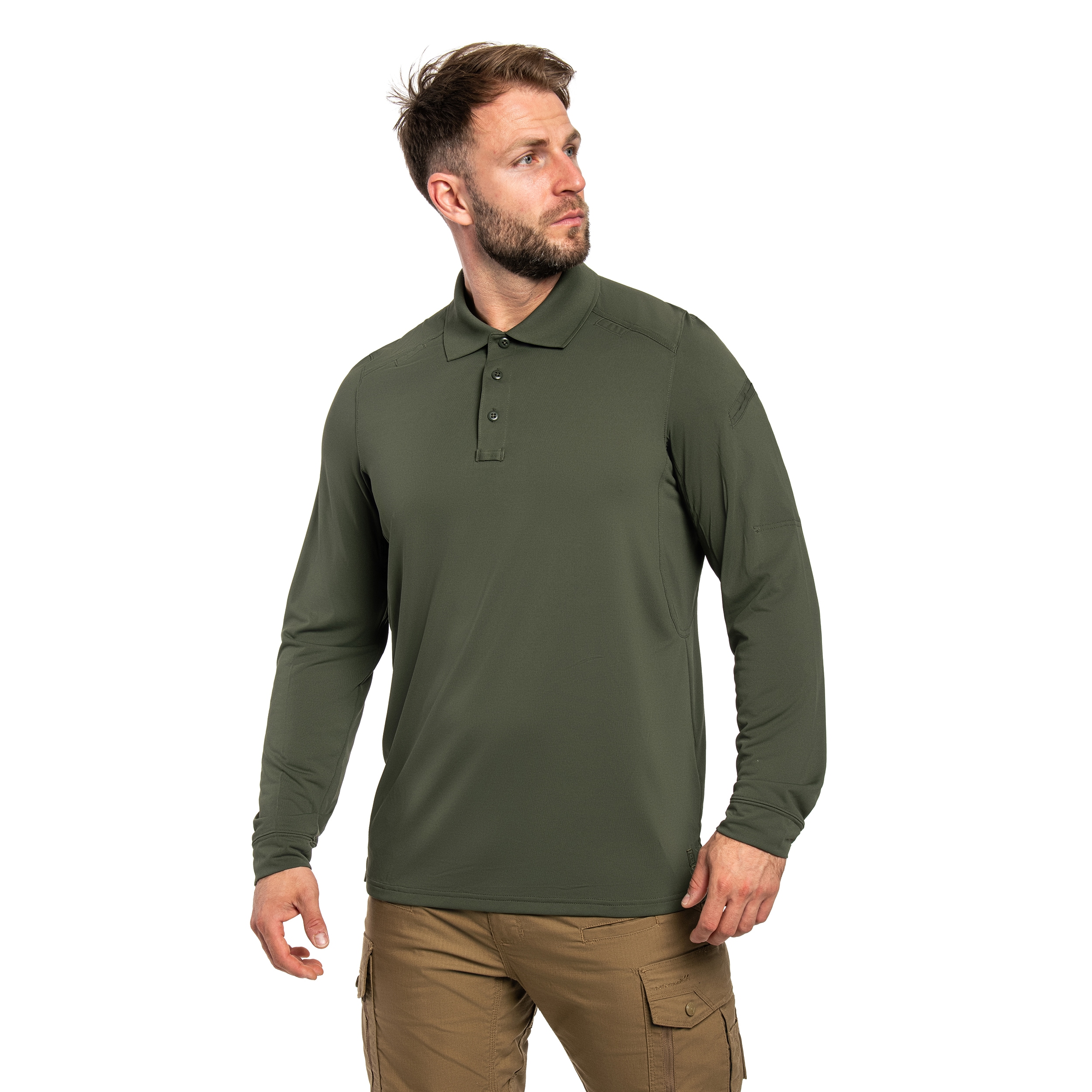 Tricou polo 5.11 Helios Long Sleeve - TDU Green
