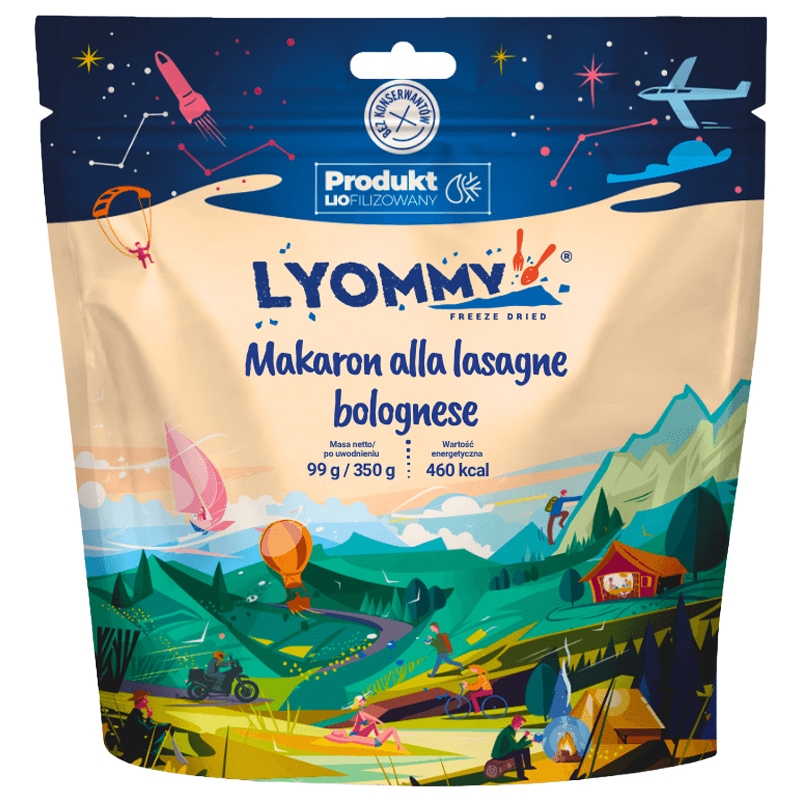 Mâncare liofilizată Lyommy Paste alla lasagne bolognese, 99 g / 460 kcal