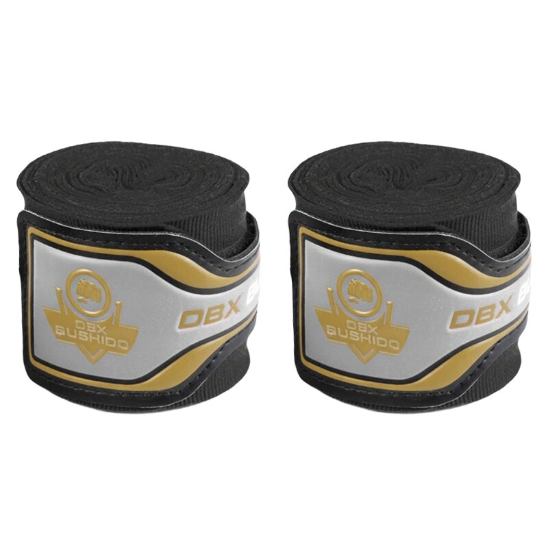 Bandaje de box elastice DBX Bushido 4 m - Negru/Auriu