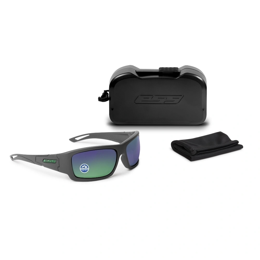 Ochelari tactici ESS Credence Polarized - Matte Carbon/Mirrored Green