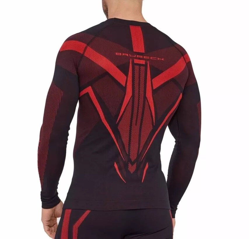 Tricou termoactiv Brubeck Dry - Negru/Roșu