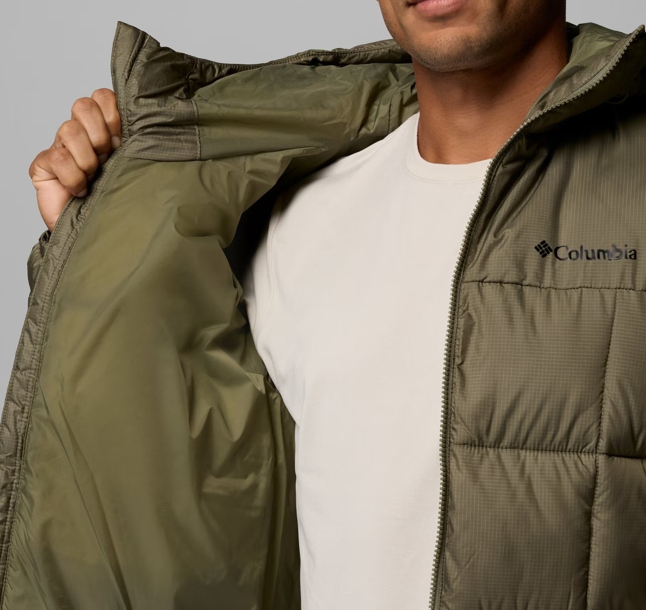 Jachetă Columbia Puffect IV Hooded Puffer - Stone Green