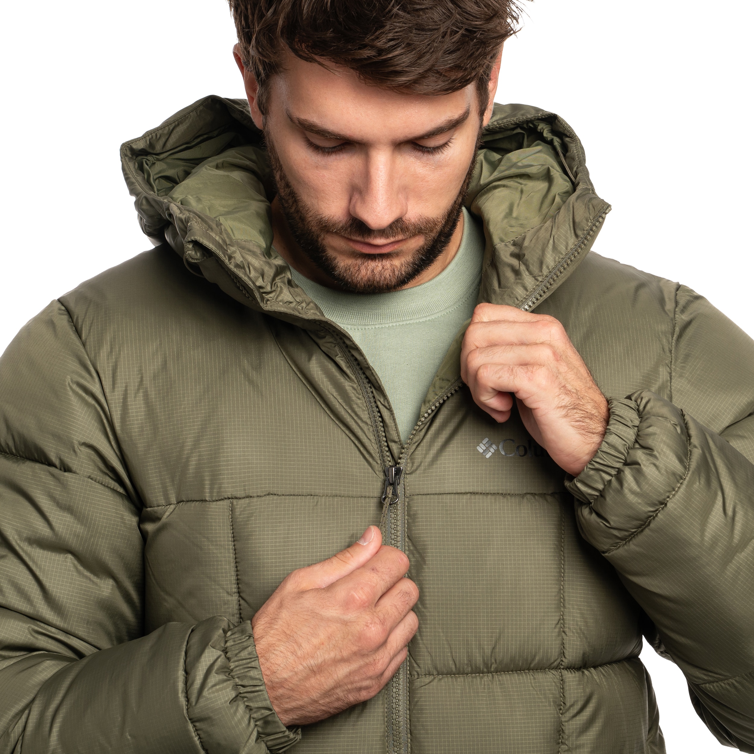 Jachetă Columbia Puffect IV Hooded Puffer - Stone Green