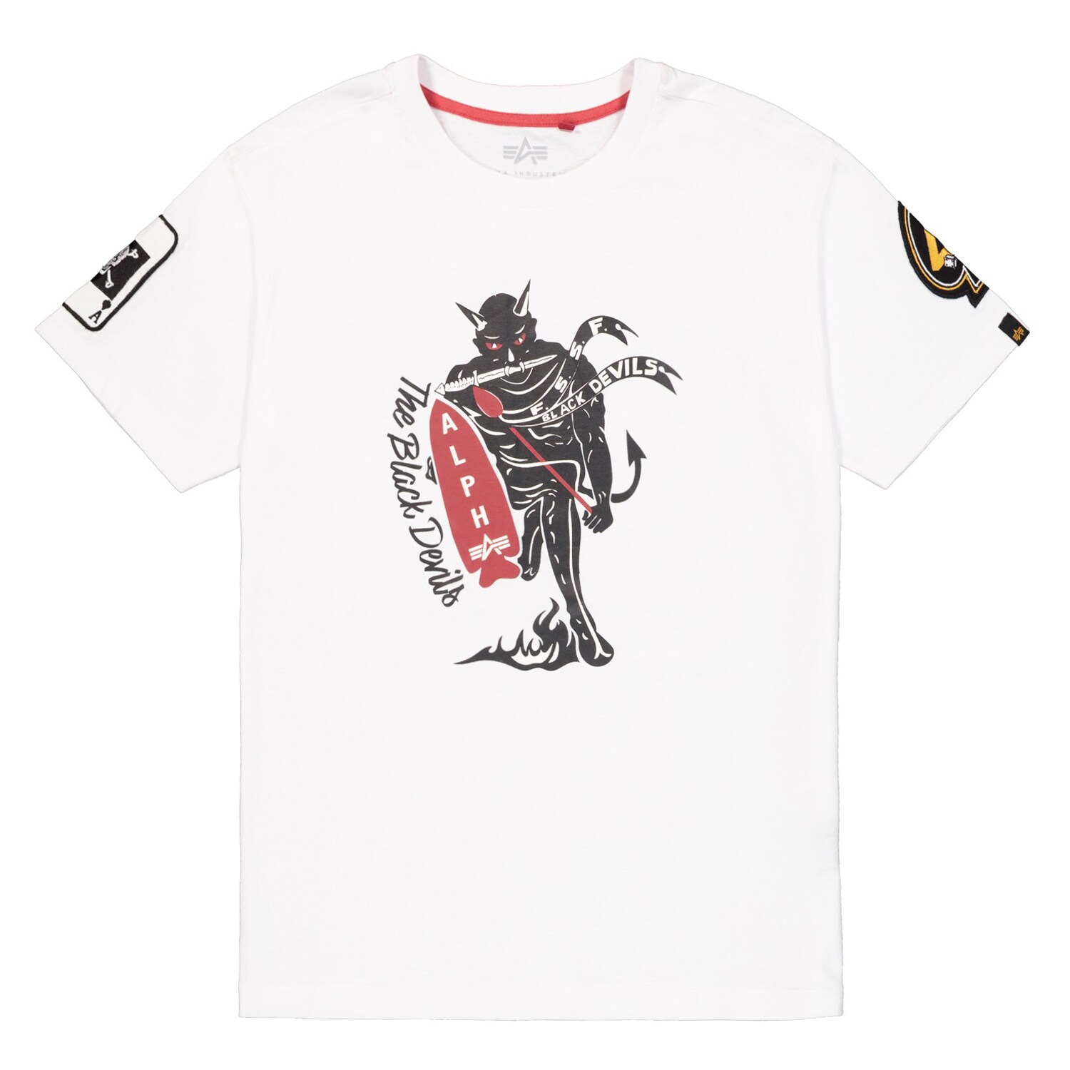 Tricou Alpha Industries Black Devils - White