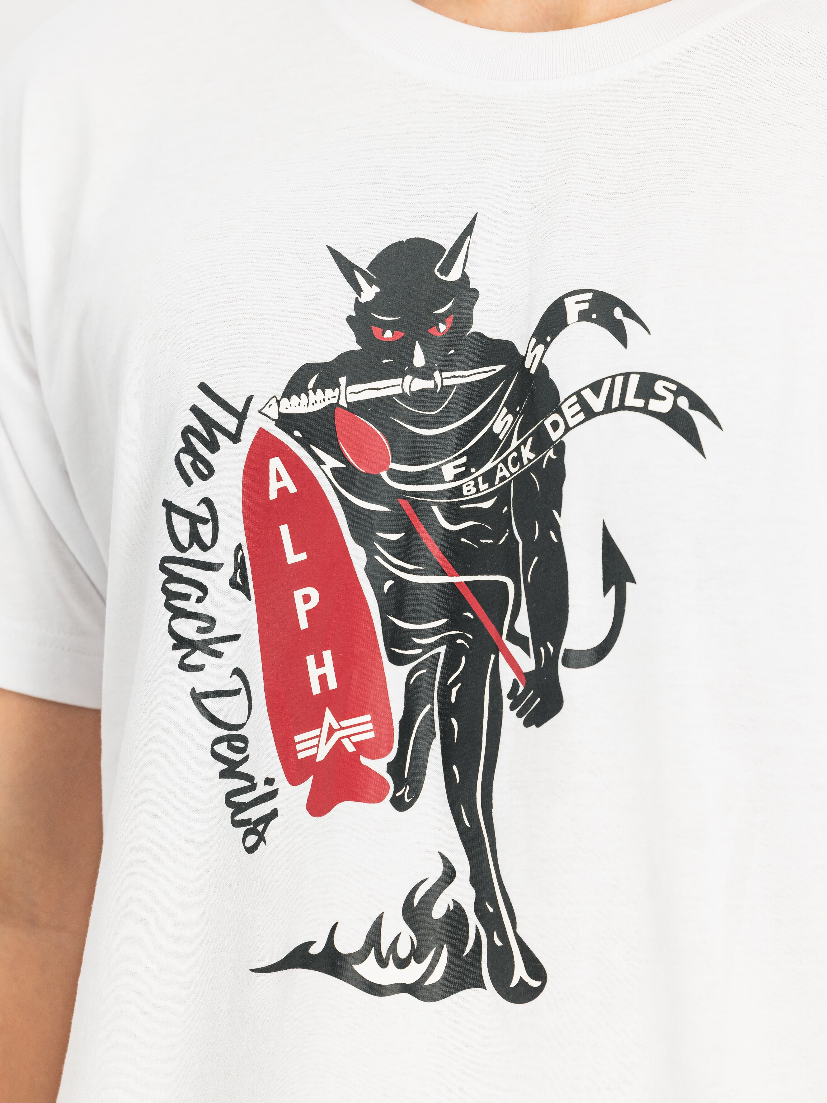 Tricou Alpha Industries Black Devils - White