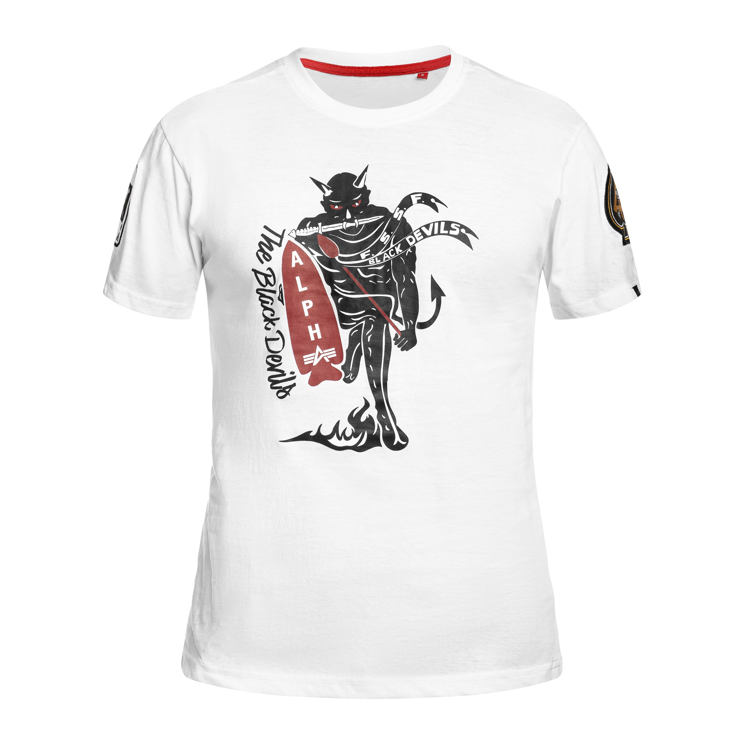 Tricou Alpha Industries Black Devils - White