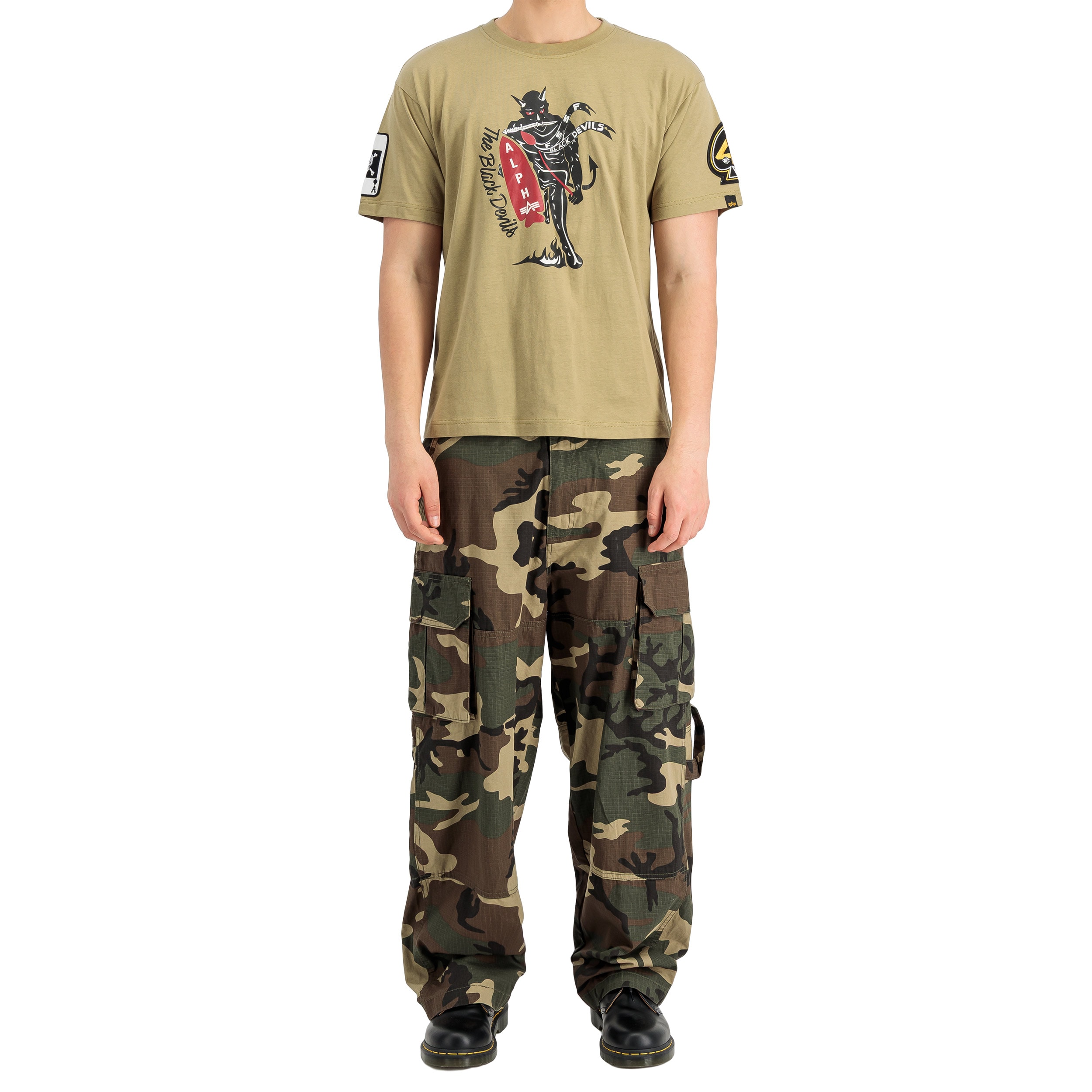 Tricou Alpha Industries Black Devils - Light Olive