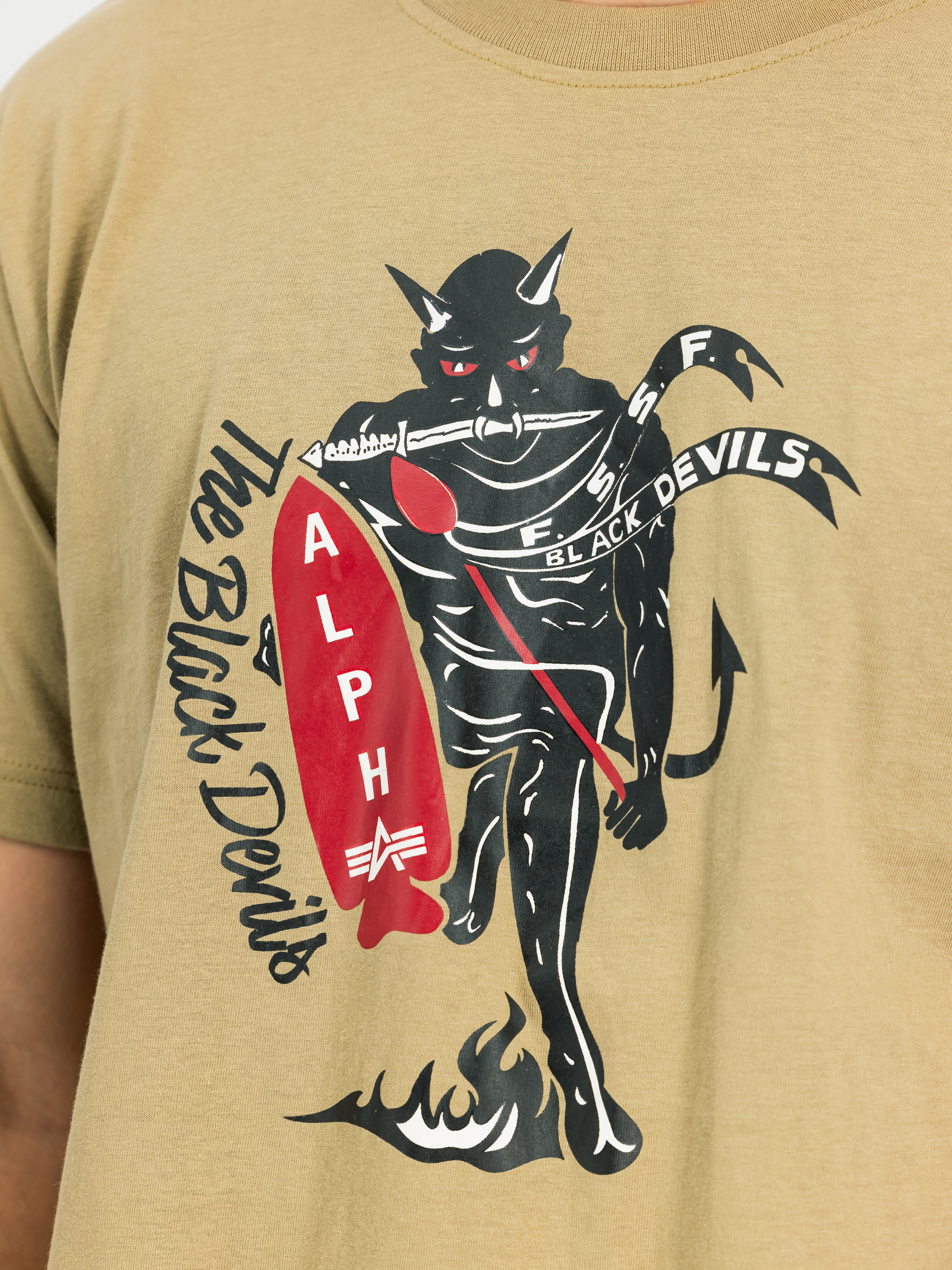 Tricou Alpha Industries Black Devils - Light Olive