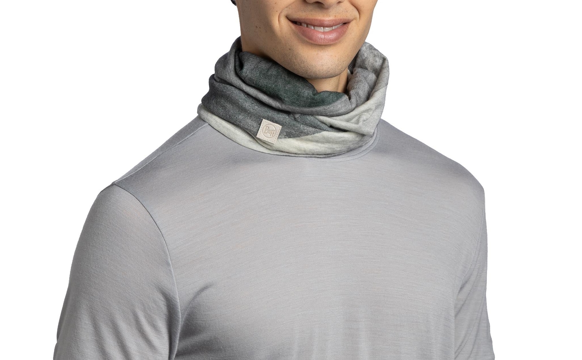Eșarfă de protecție Buff Merino Lightweight Prints - Aler Grey