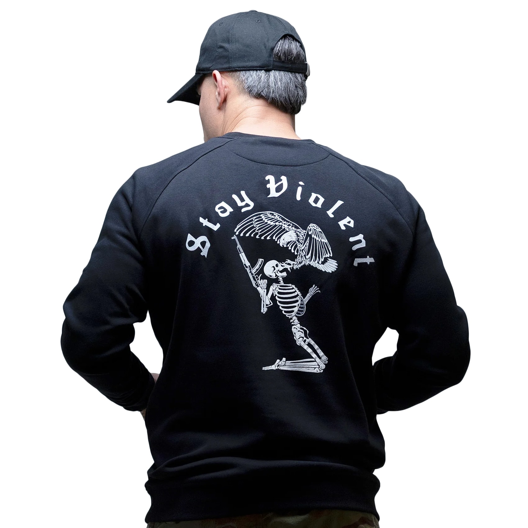 Bluză Brothers in Arms Stay Violent Crewneck - Black