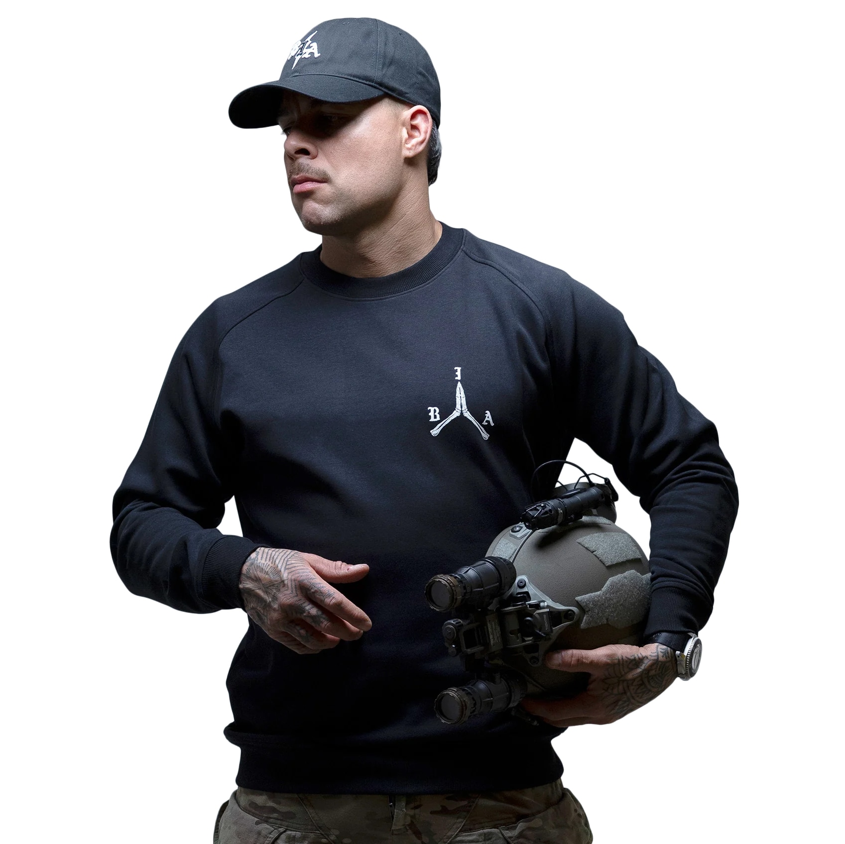 Bluză Brothers in Arms Stay Violent Crewneck - Black
