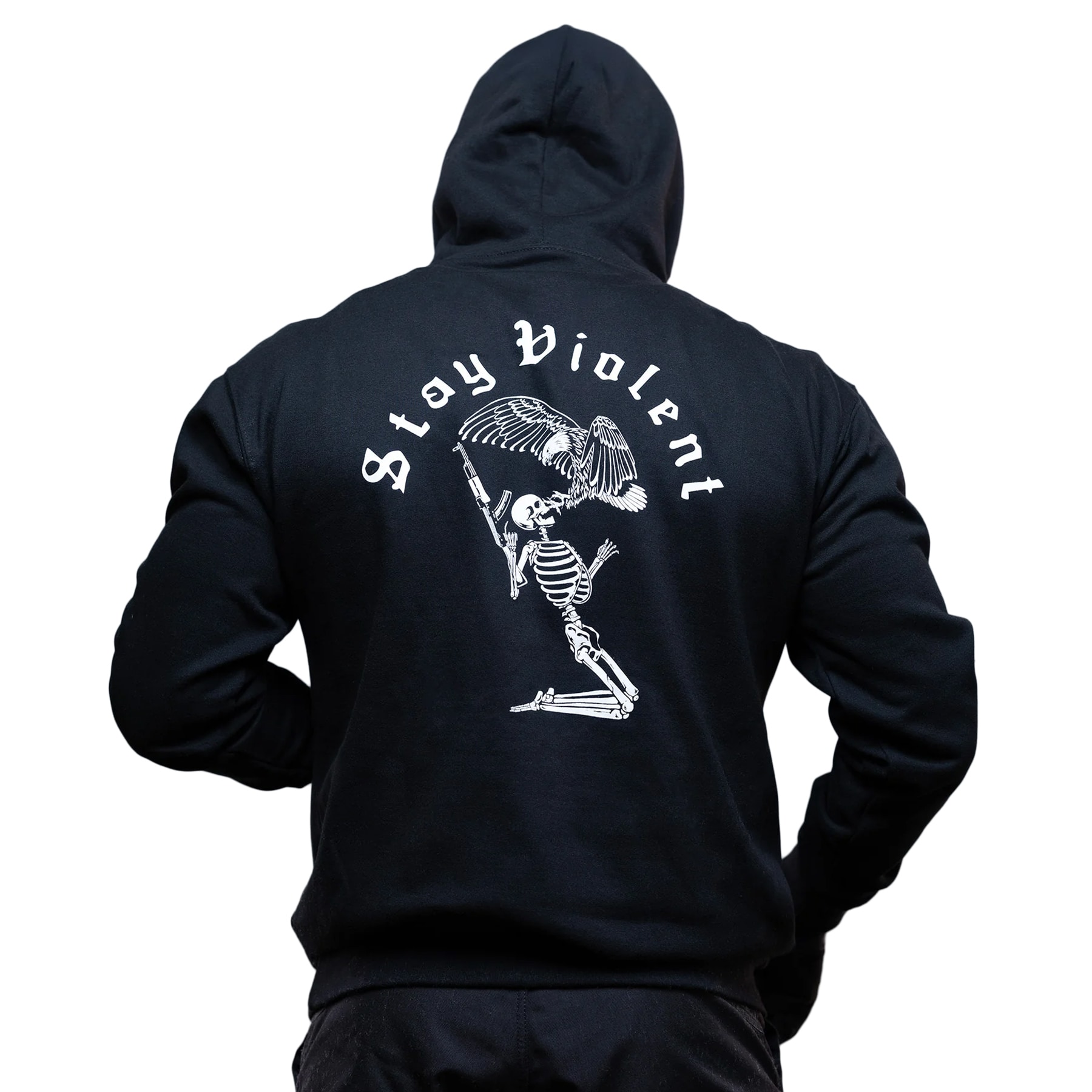 Hanorac Brothers in Arms Stay Violent Hoodie - Black