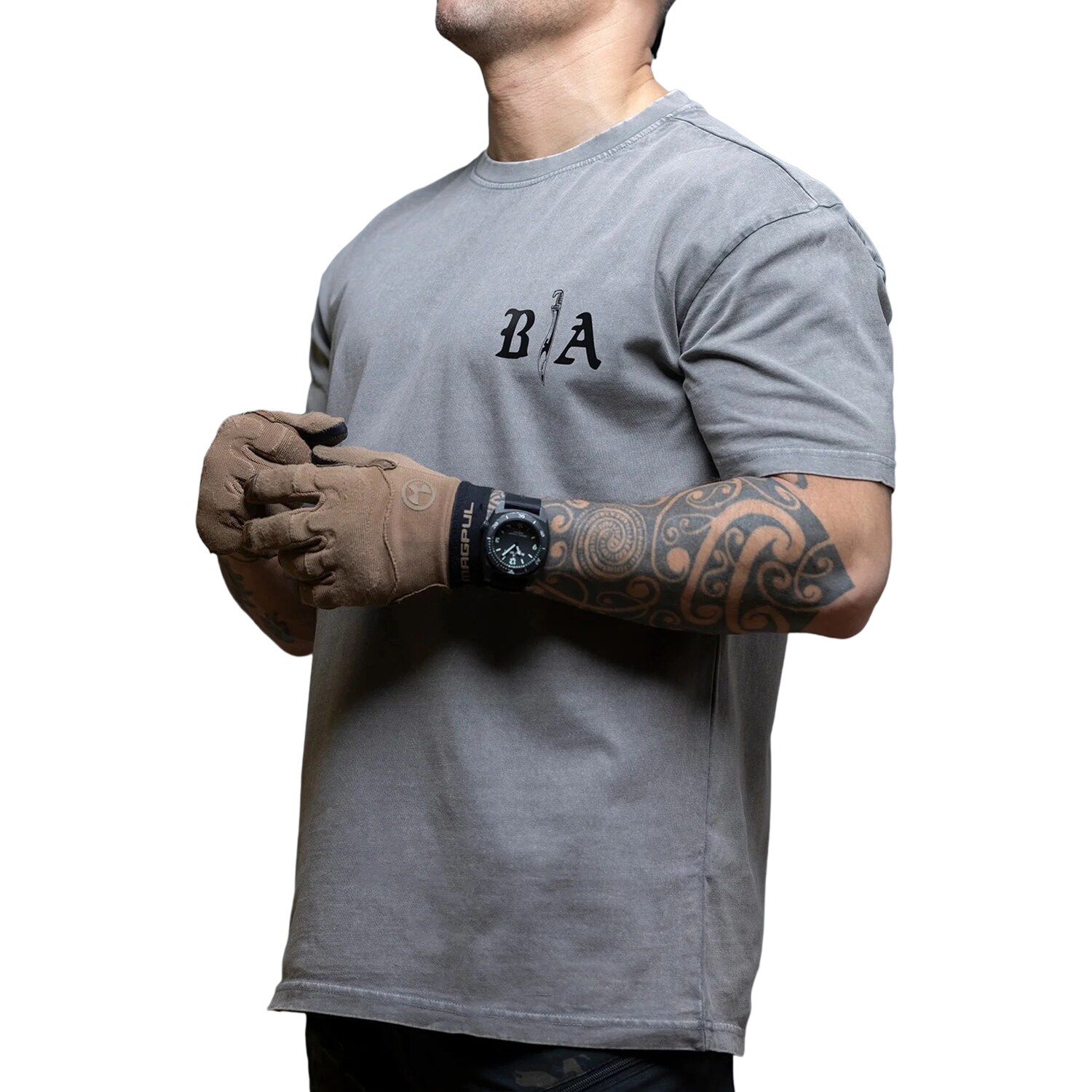 Tricou Brothers In Arms Die Once Oversized - Grey