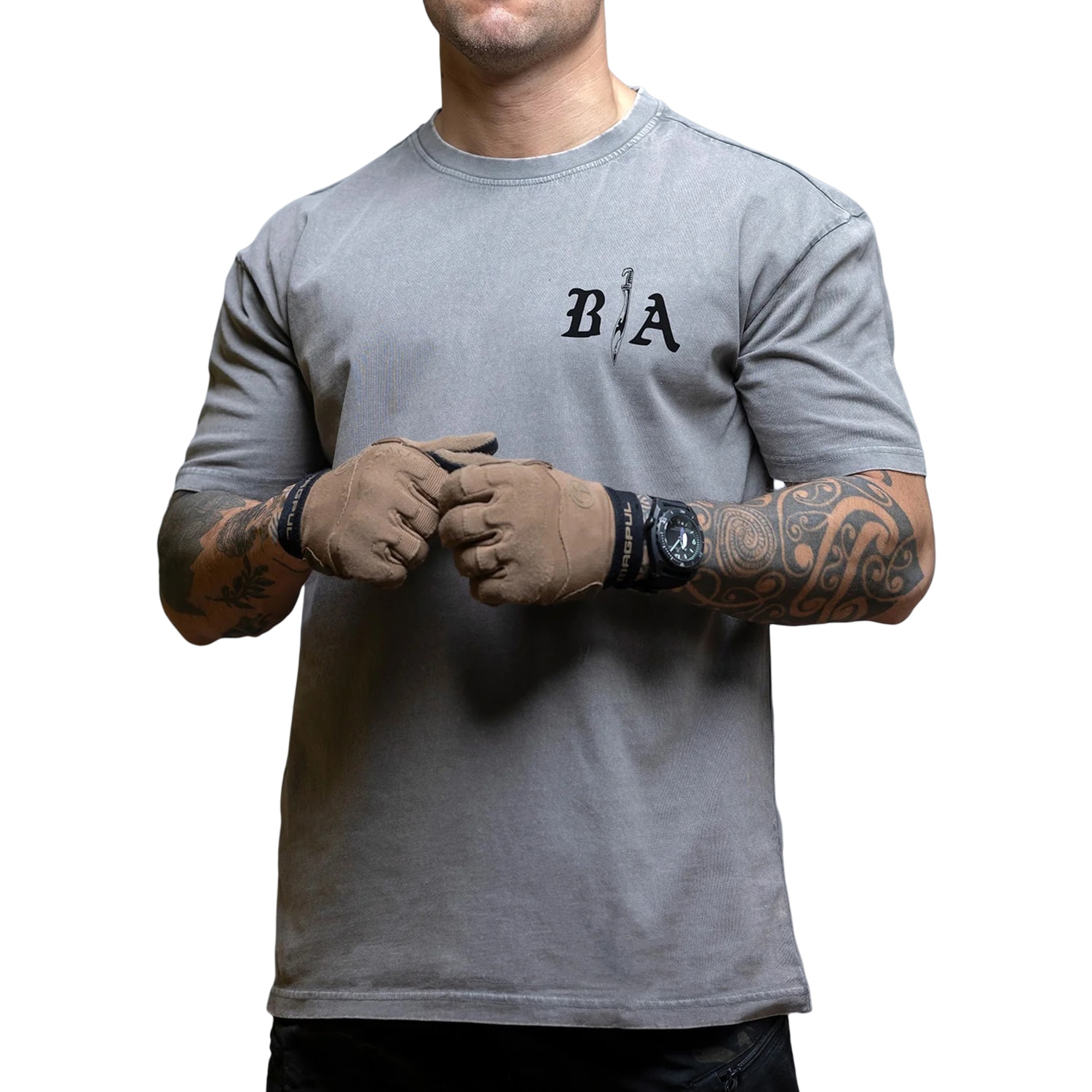 Tricou Brothers In Arms Die Once Oversized - Grey