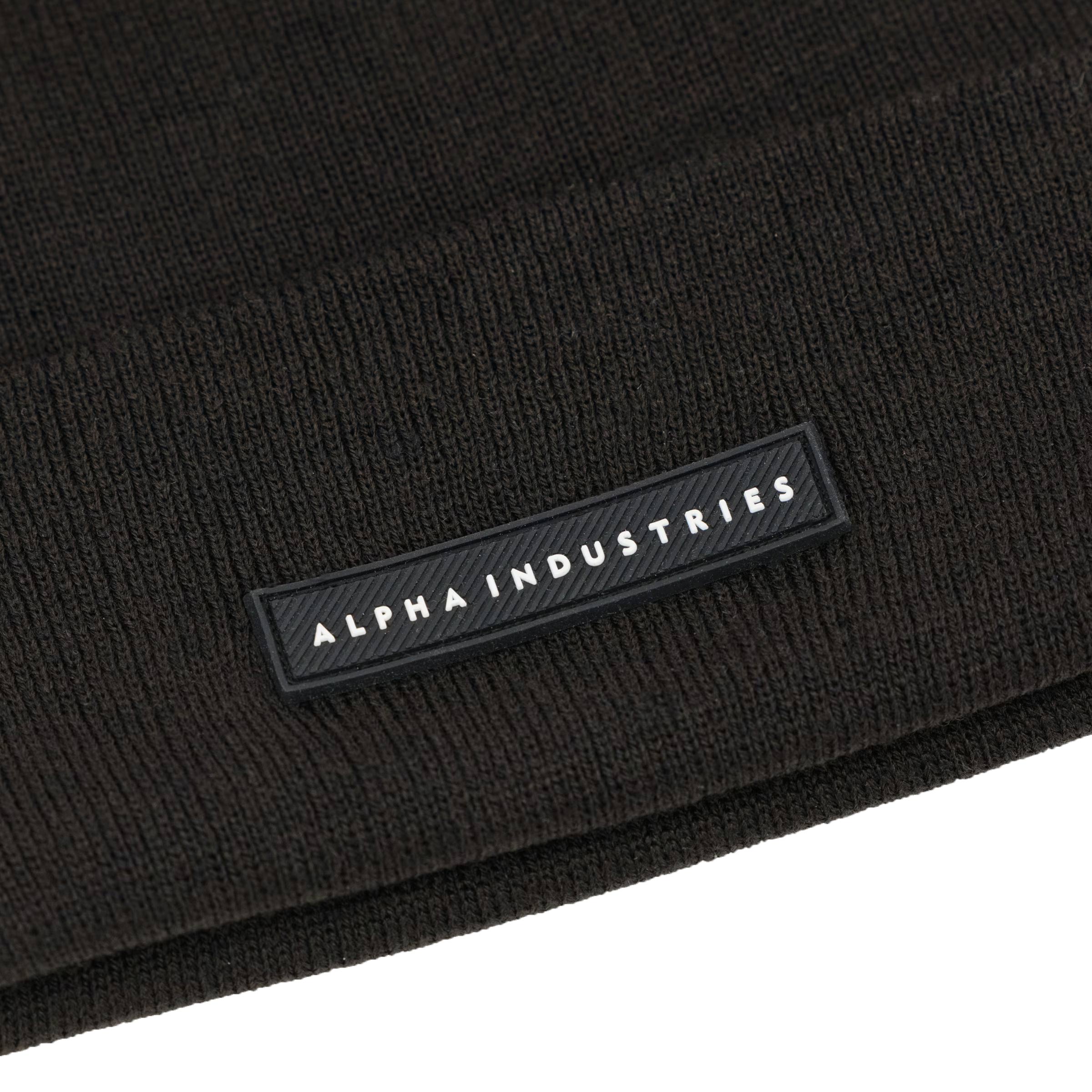 Căciulă Alpha Industries Rubber Logo Beanie - Black
