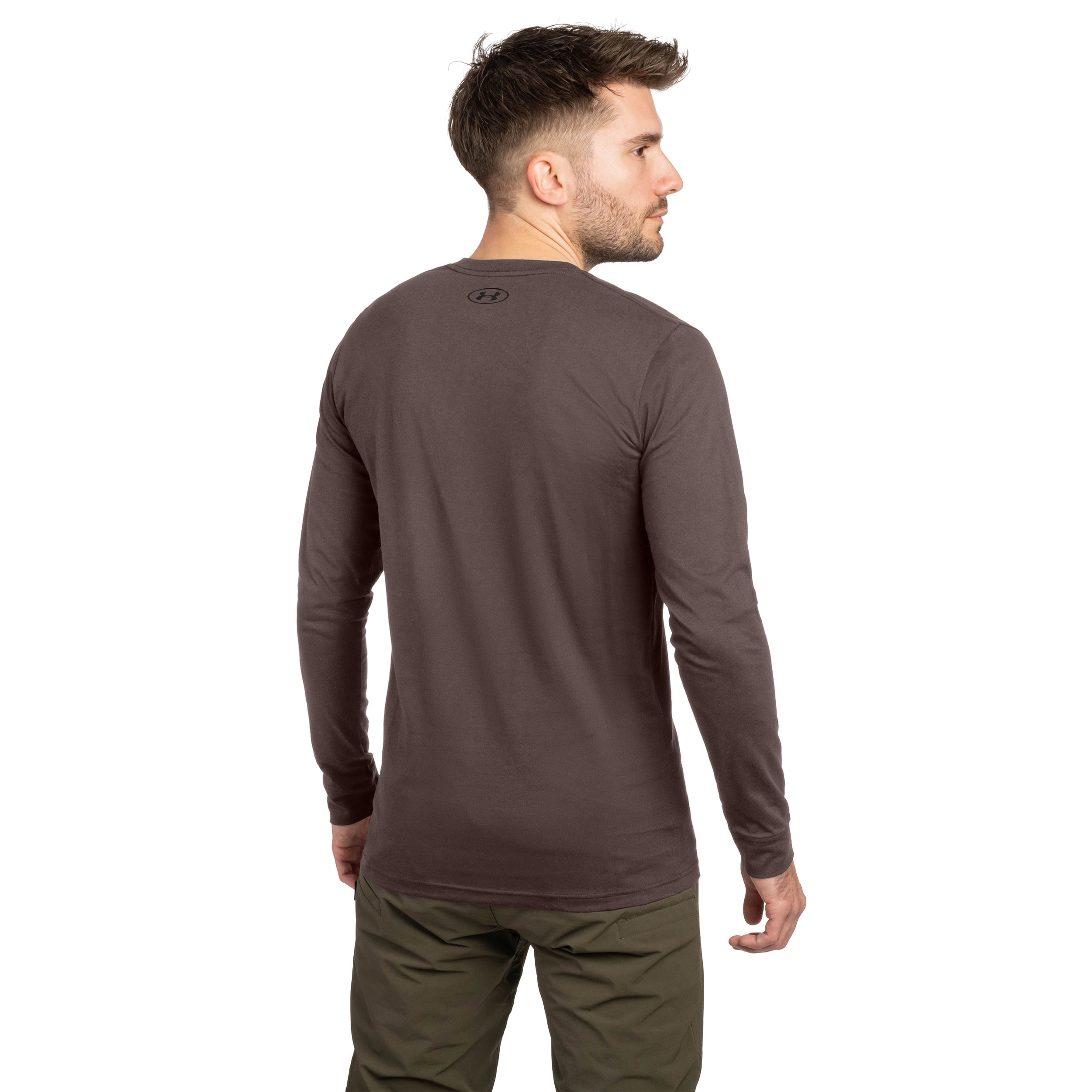 Tricou termoactiv Under Armour Left Chest Long Sleeve - Peppercorn/Black