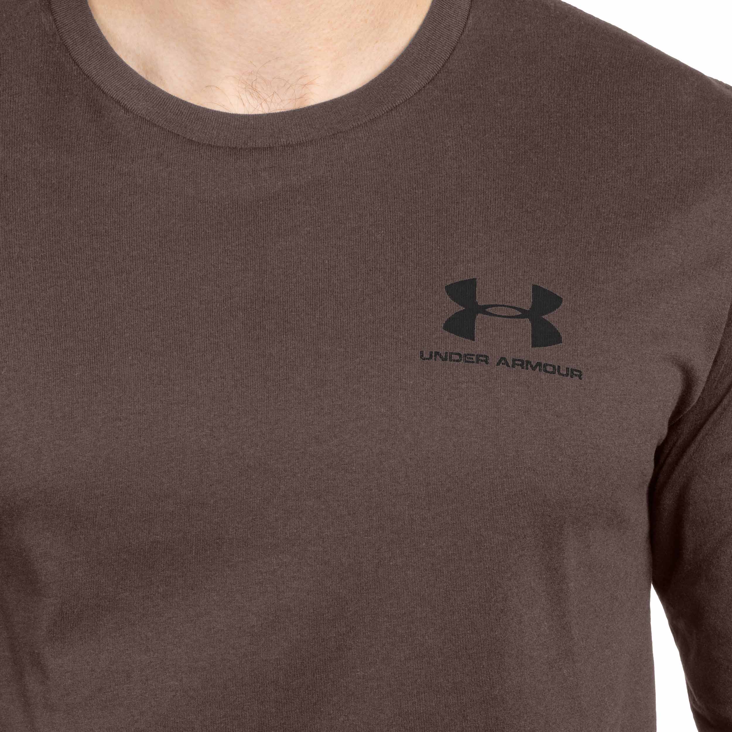 Tricou termoactiv Under Armour Left Chest Long Sleeve - Peppercorn/Black
