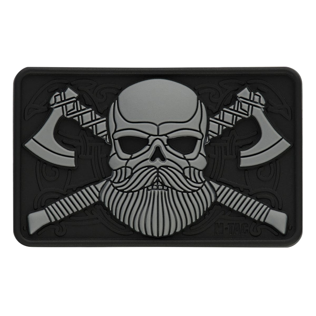 Patch - emblemă M-Tac Bearded Skull 3D PVC - Black/Grey
