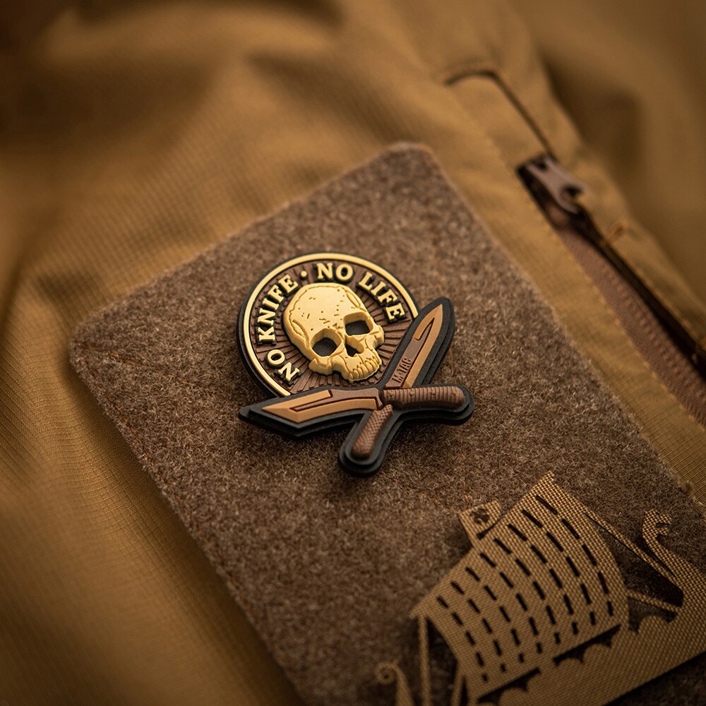 Patch - emblemă M-Tac No Knife - No Life 3D PVC - Coyote
