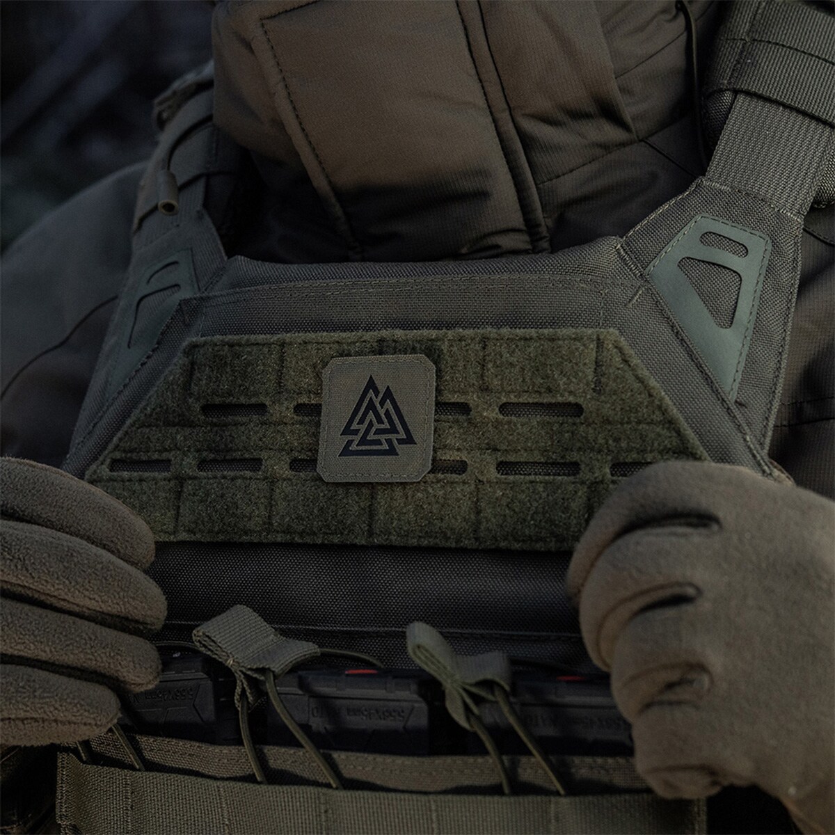 Patch - emblemă M-Tac Valknut Laser Cut - Ranger Green/Black