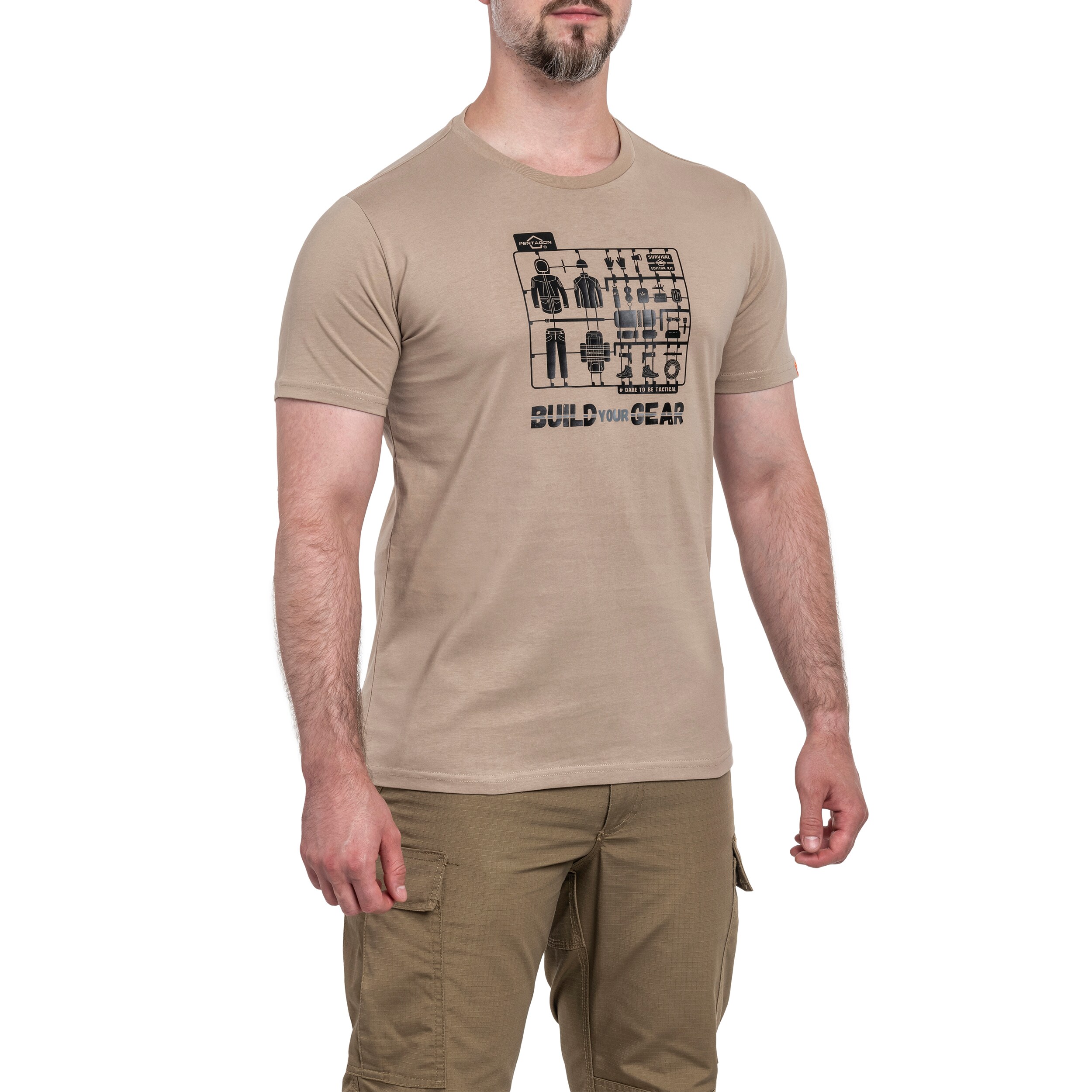 Tricou Pentagon Ageron „Build Your Gear” - Kaki