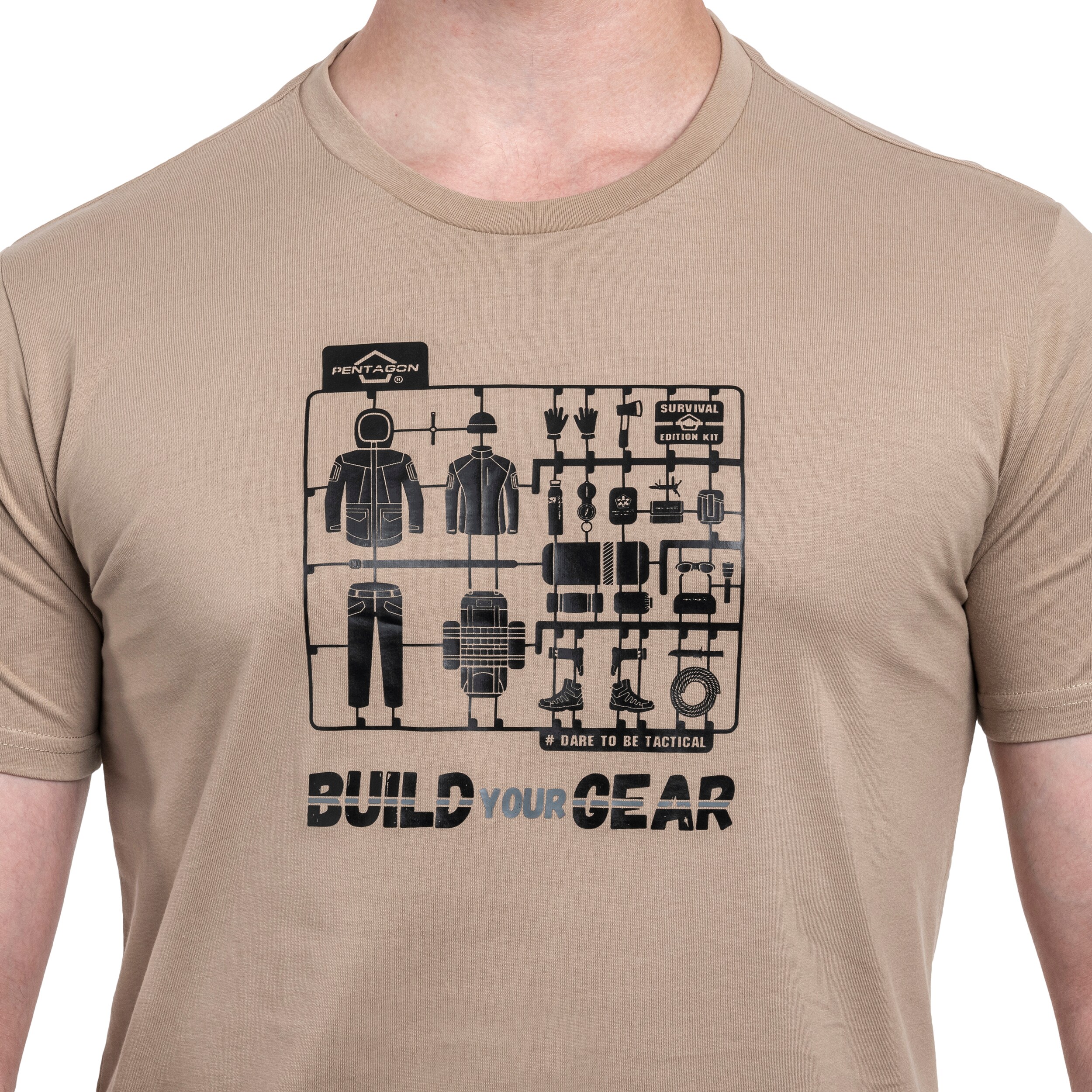 Tricou Pentagon Ageron „Build Your Gear” - Kaki