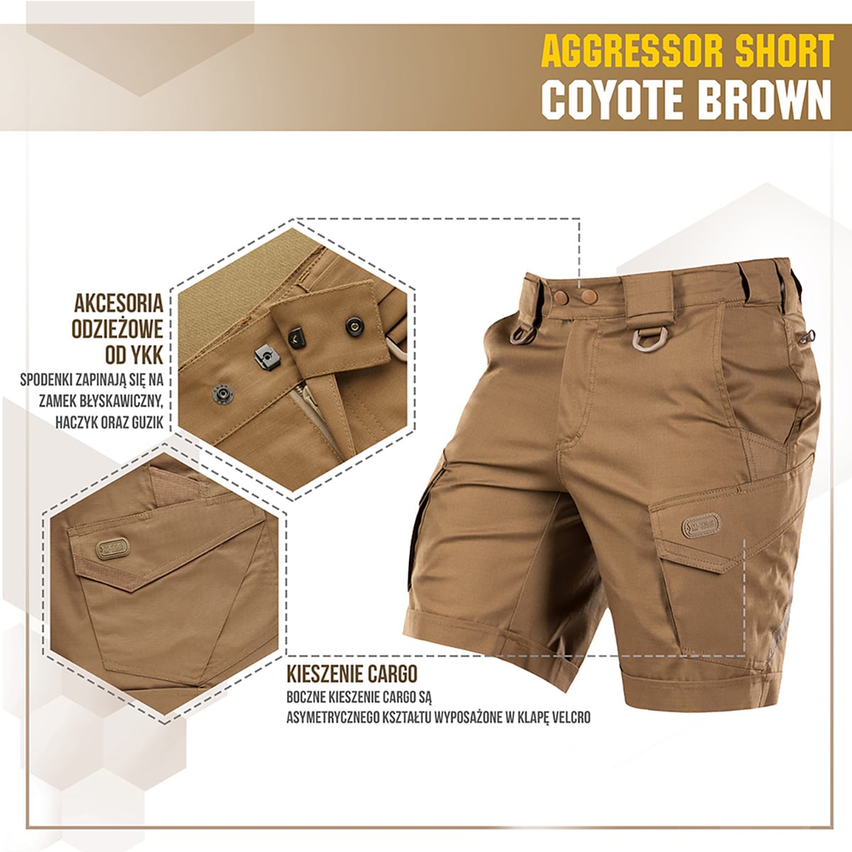 Pantaloni scurți M-Tac Aggressor Short - Coyote Brown