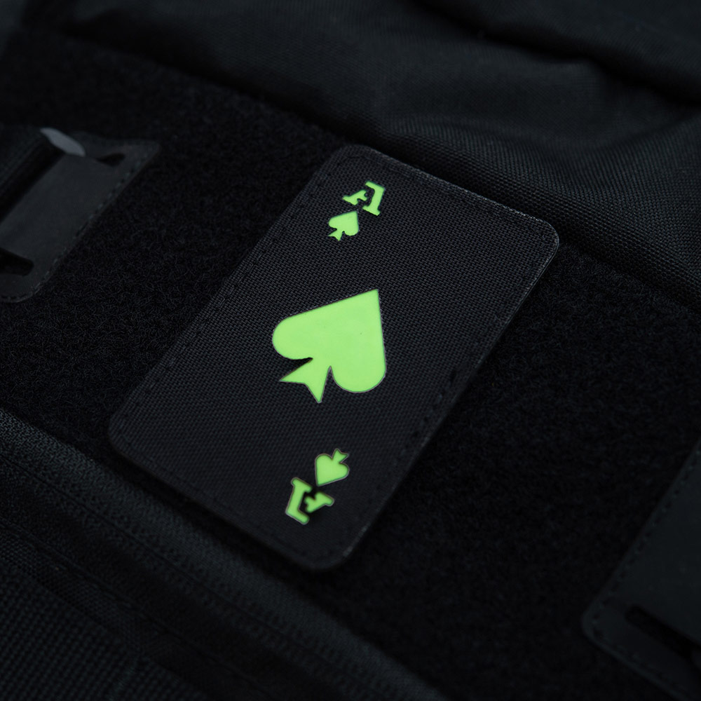 Patch - emblemă fluorescentă M-Tac Ace Of Spades Laser Cut - Black/GID