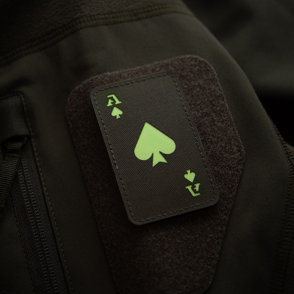 Patch - emblemă fluorescentă M-Tac Ace Of Spades Laser Cut - Ranger Green/GID