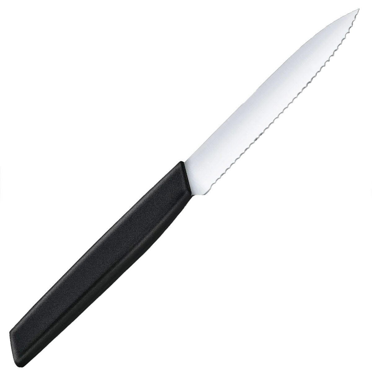 Cuțit de bucătărie Victorinox Swiss Modern 10 cm zimțat cu vârf ascuțit - Black