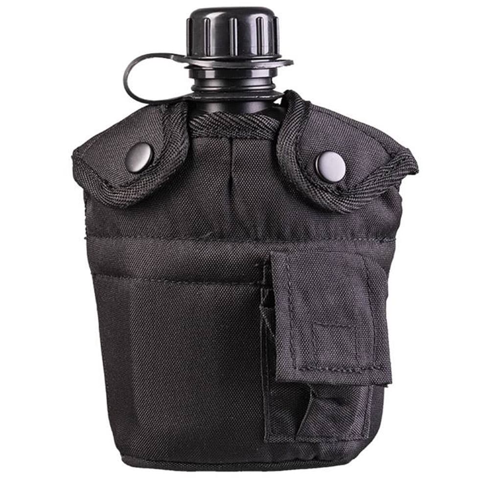 Ploscă Mil-Tec US Plastic Canteen cu husă și cană - Black