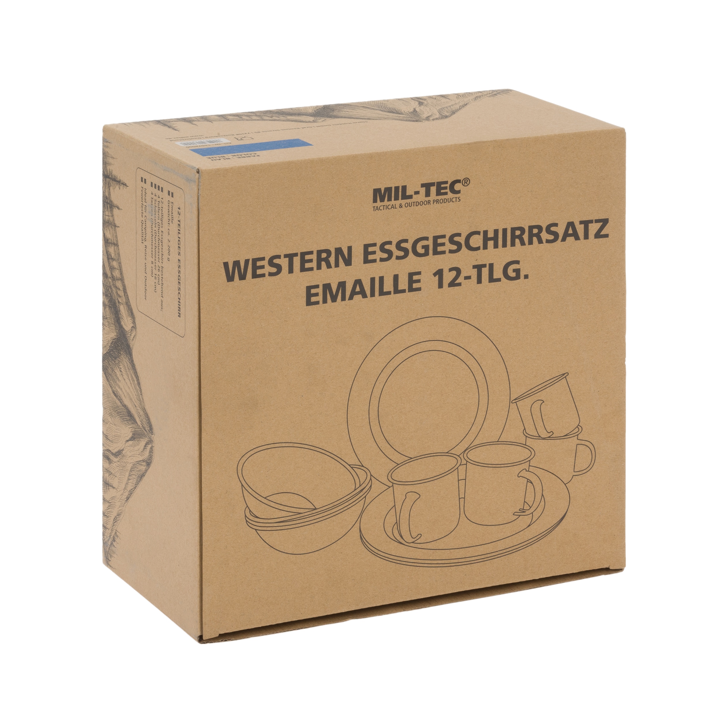 Set de vase pentru drumeție Mil-Tec Western Blue 12 buc.