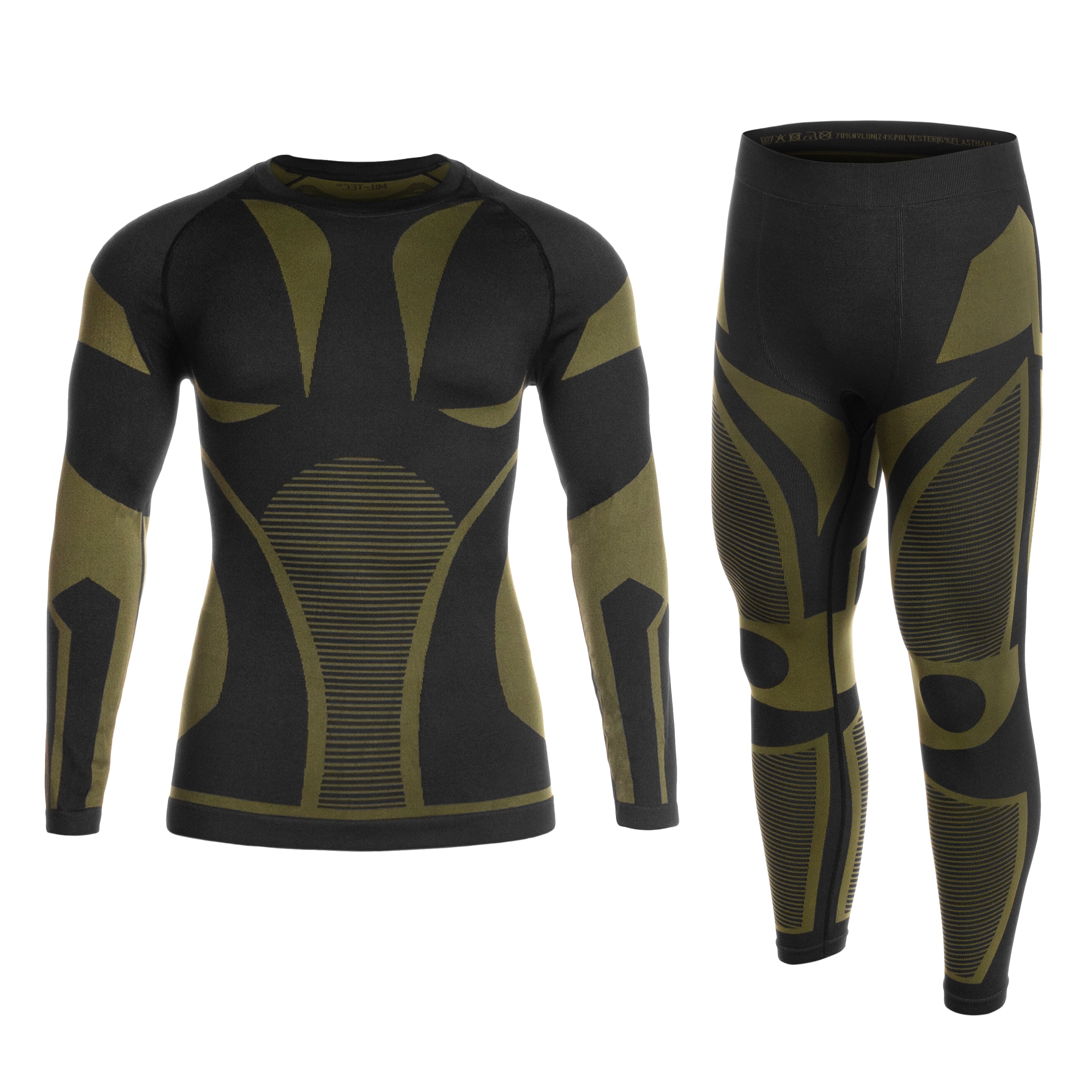 Lenjerie de corp termoactivă Mil-Tec 4-Way Stretch Performance - Black